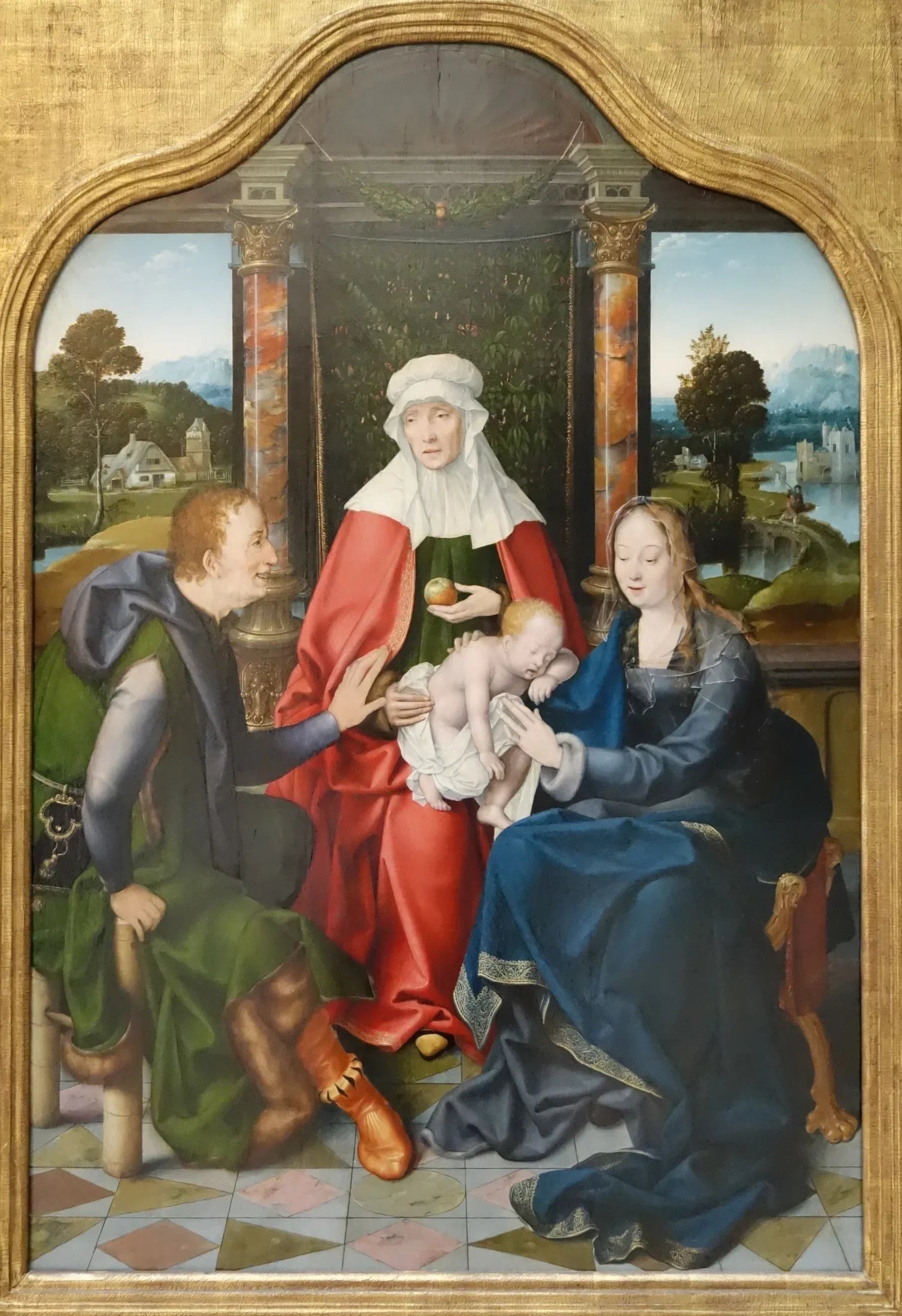 Sainte Anne Trinitaire et Saint Joachim - Joos van Cleve image 1 reproduction de peinture à l’huile