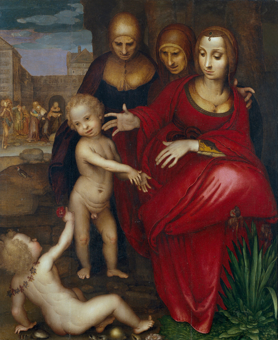 Sainte Anne, la Vierge Marie, Sainte Elizabeth, Saint Jean et l'Enfant Jésus - Fernando Yáñez de la Almedina