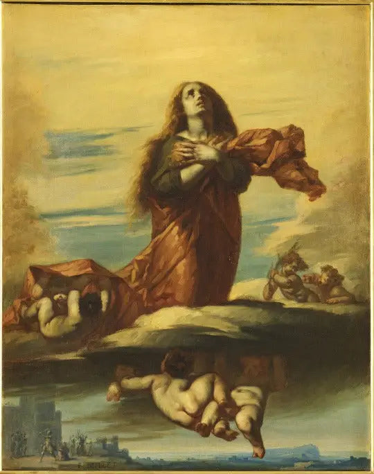 Sainte Barbe enlevée au ciel - Jean-François Millet image 1 copie peinte à la main à l’huile