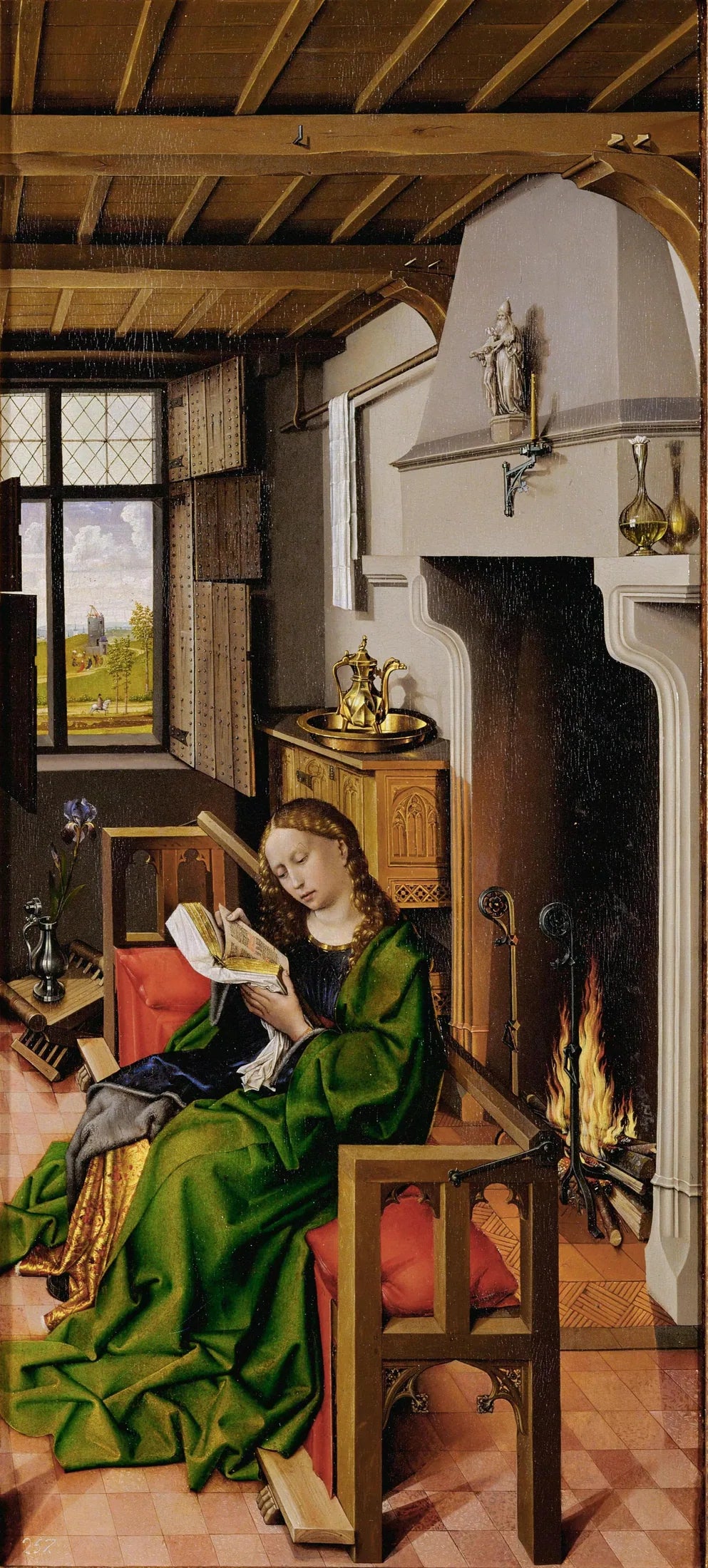 Sainte Barbe - Robert Campin image 1 copie peinte à la main à l’huile