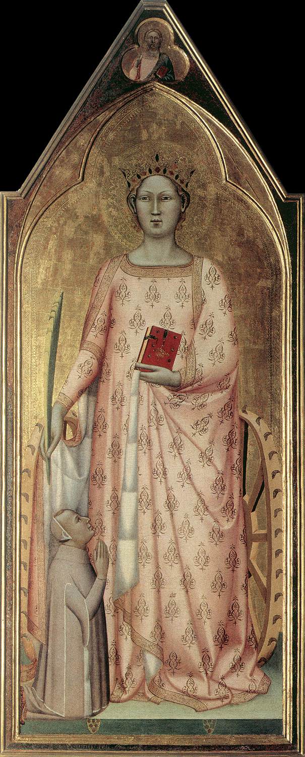 Sainte Catherine d'Alexandrie avec le donateur et la bénédiction du Christ - Bernardo Daddi image 1 reproduction réalisée par Alpha Reproduction