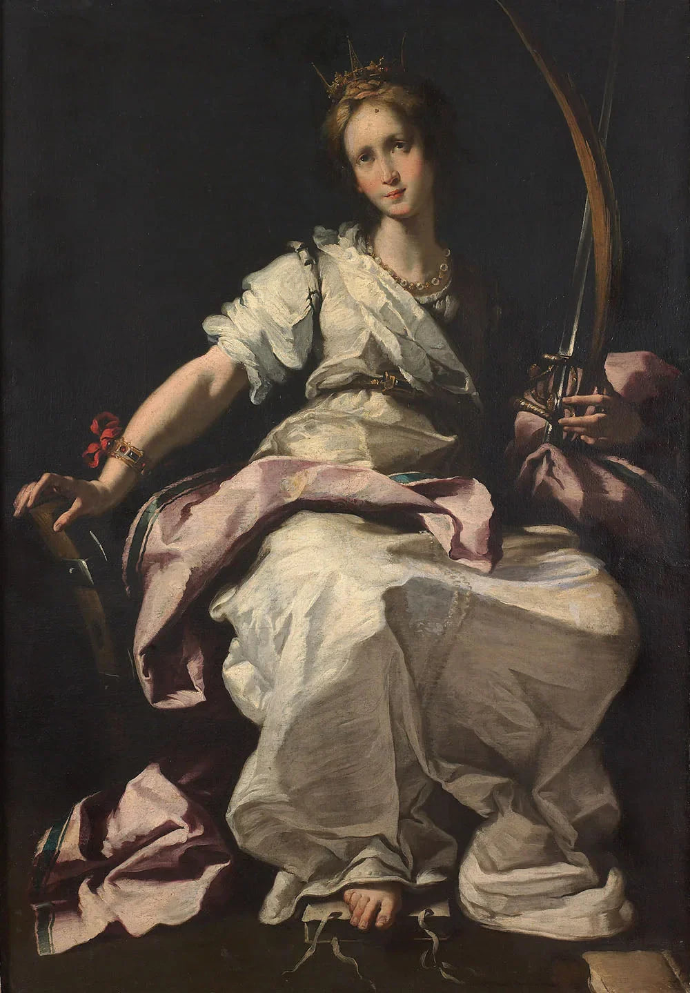 Sainte Catherine d'Alexandrie - Bernardo Strozzi image 1 copie de tableau peinte à la main