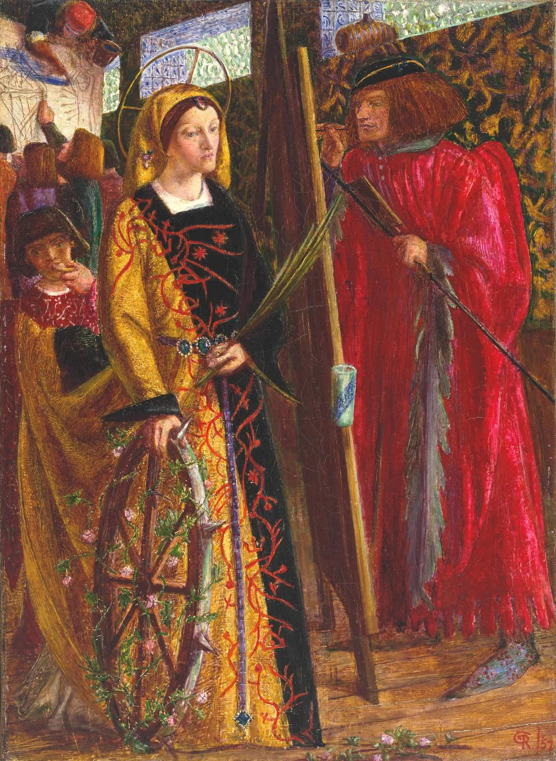 Sainte Catherine - Dante Gabriel Rossetti image 1 copie peinte à la main à l’huile