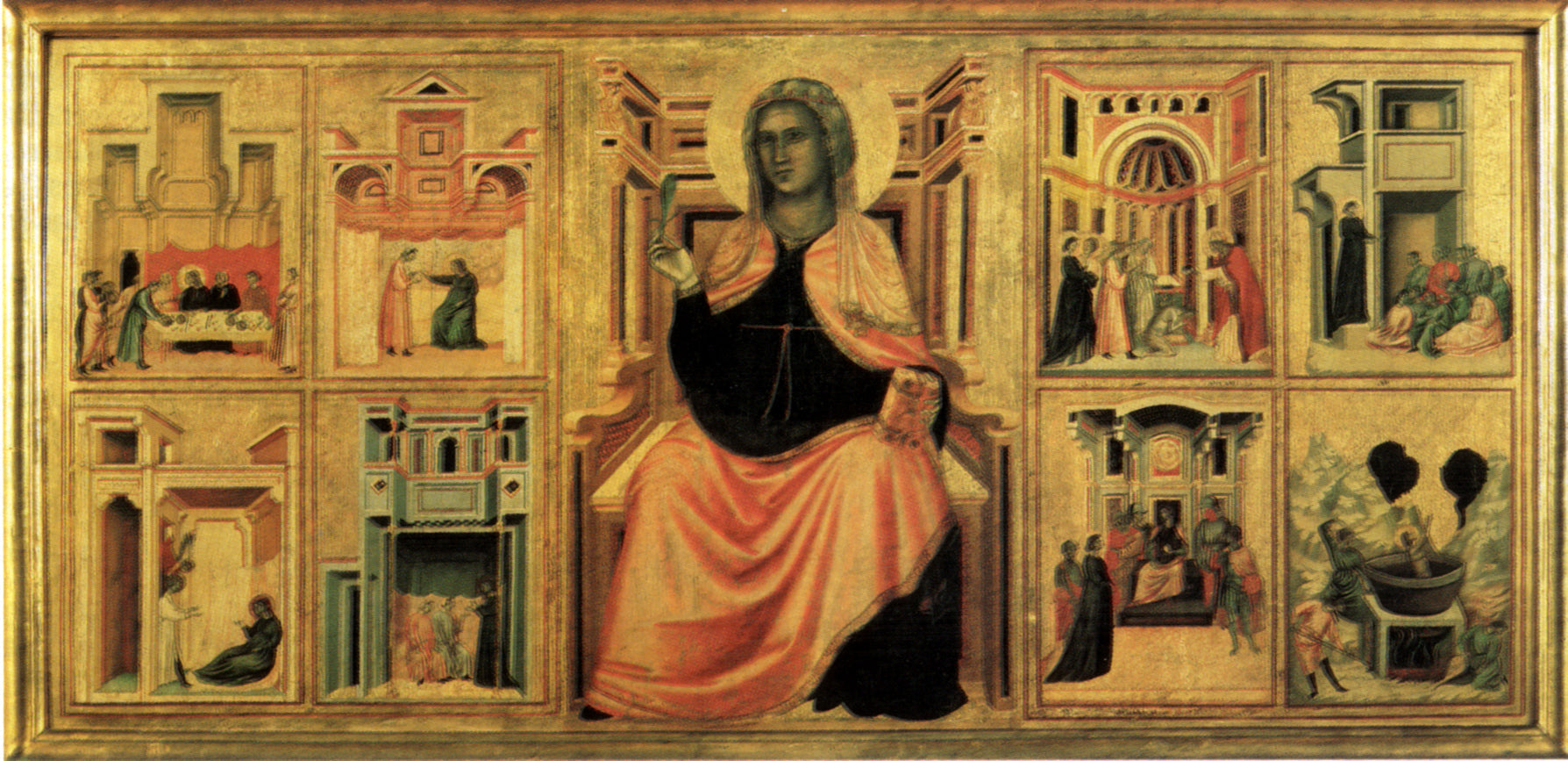 Sainte Cécile et des scènes de sa vie - Master of Saint Cecilia image 1 tableau peint à l’huile sur toile