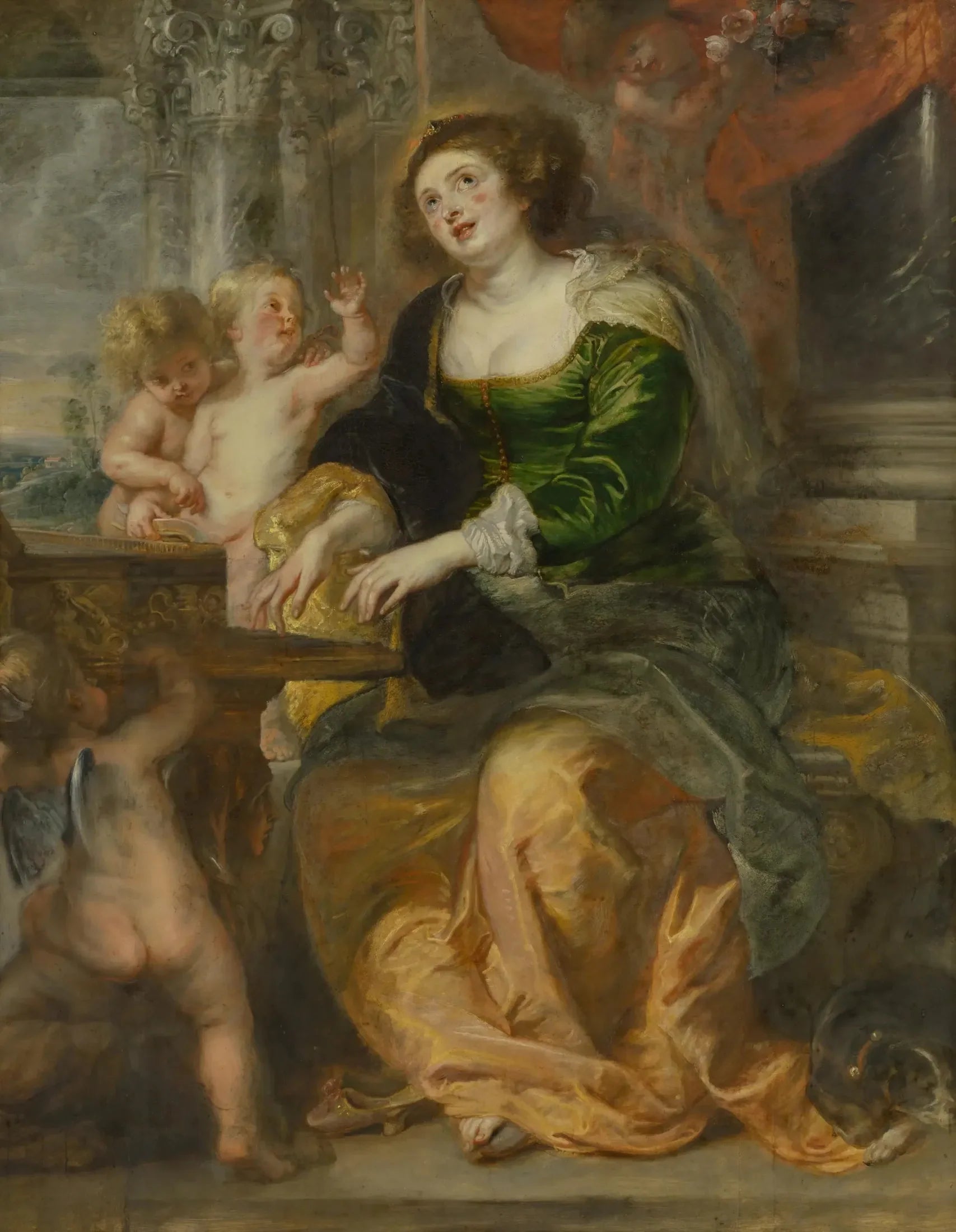Sainte Cécile jouant du virginal - Peter Paul Rubens image 1 copie de tableau peinte à la main