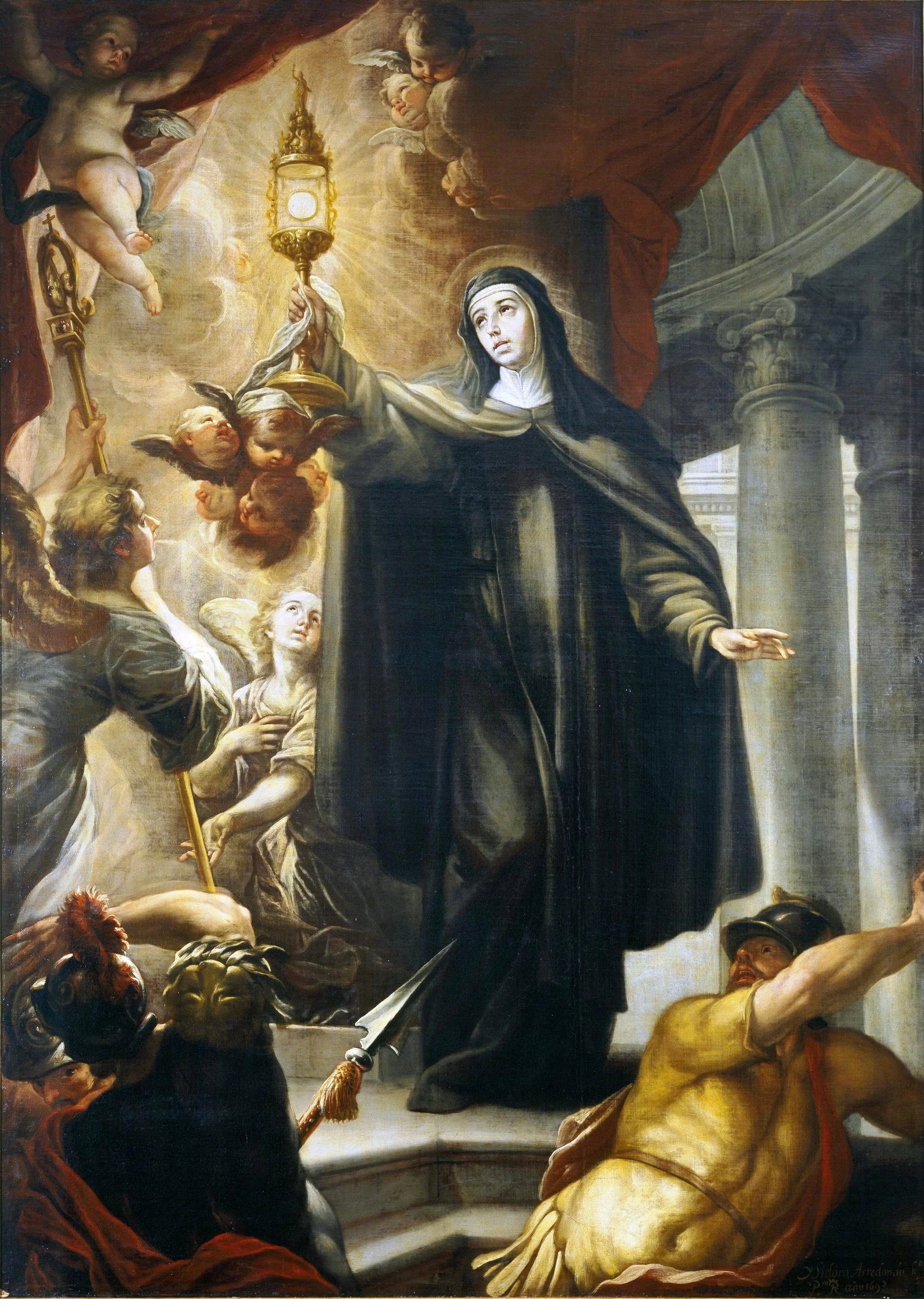 Sainte Claire chasse les infidèles par l'Eucharistie - Isidoro Arredondo
