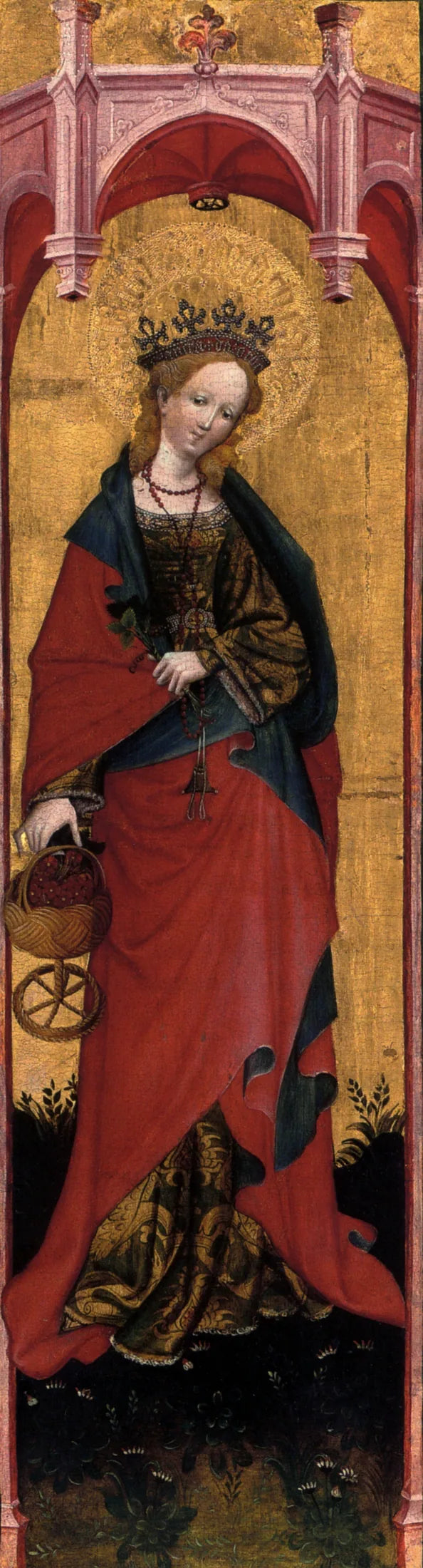 Sainte Dorothée de l'église Sainte-Walburge de Soest, aile d'un tabernacle - Conrad von Soest image 1 reproduction de peinture à l’huile