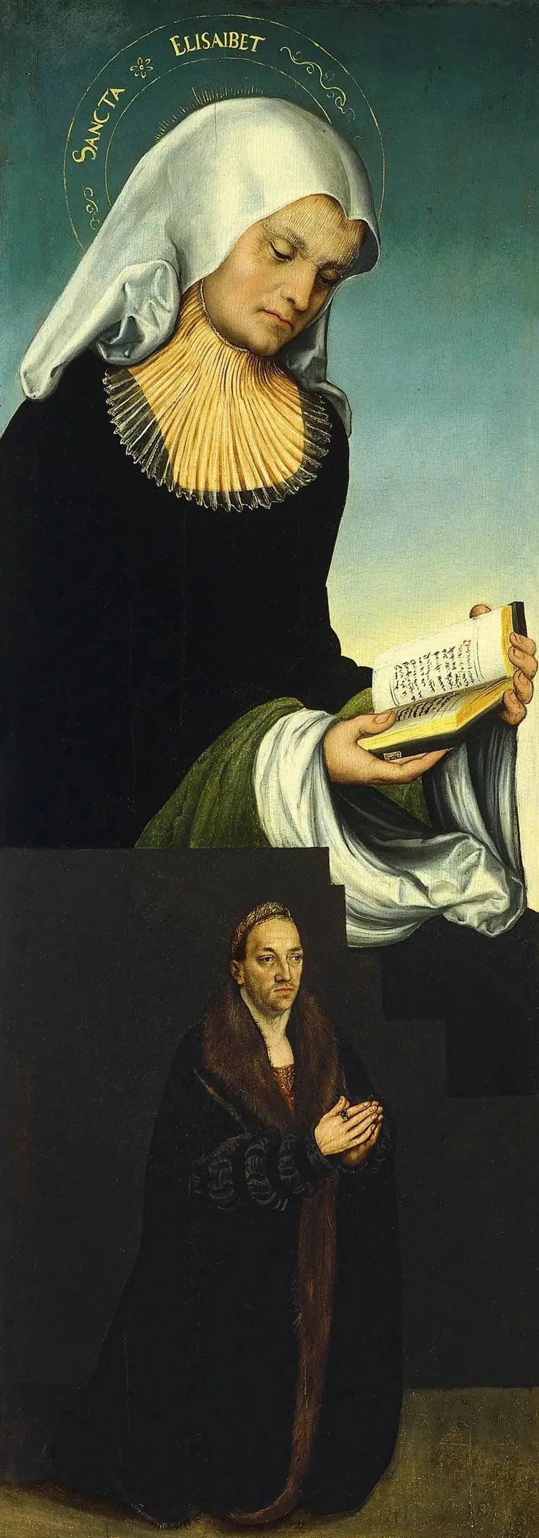 Sainte Élisabeth avec le duc Georges de Saxe comme donateur (aile gauche intérieure) - Lucas Cranach the Elder