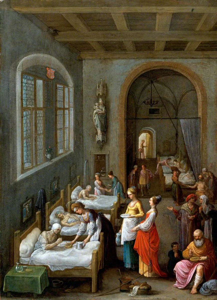 Sainte Élisabeth de Hongrie apporte de la nourriture aux patients d'un hôpital - Adam Elsheimer image 1 reproduction réalisée par Alpha Reproduction