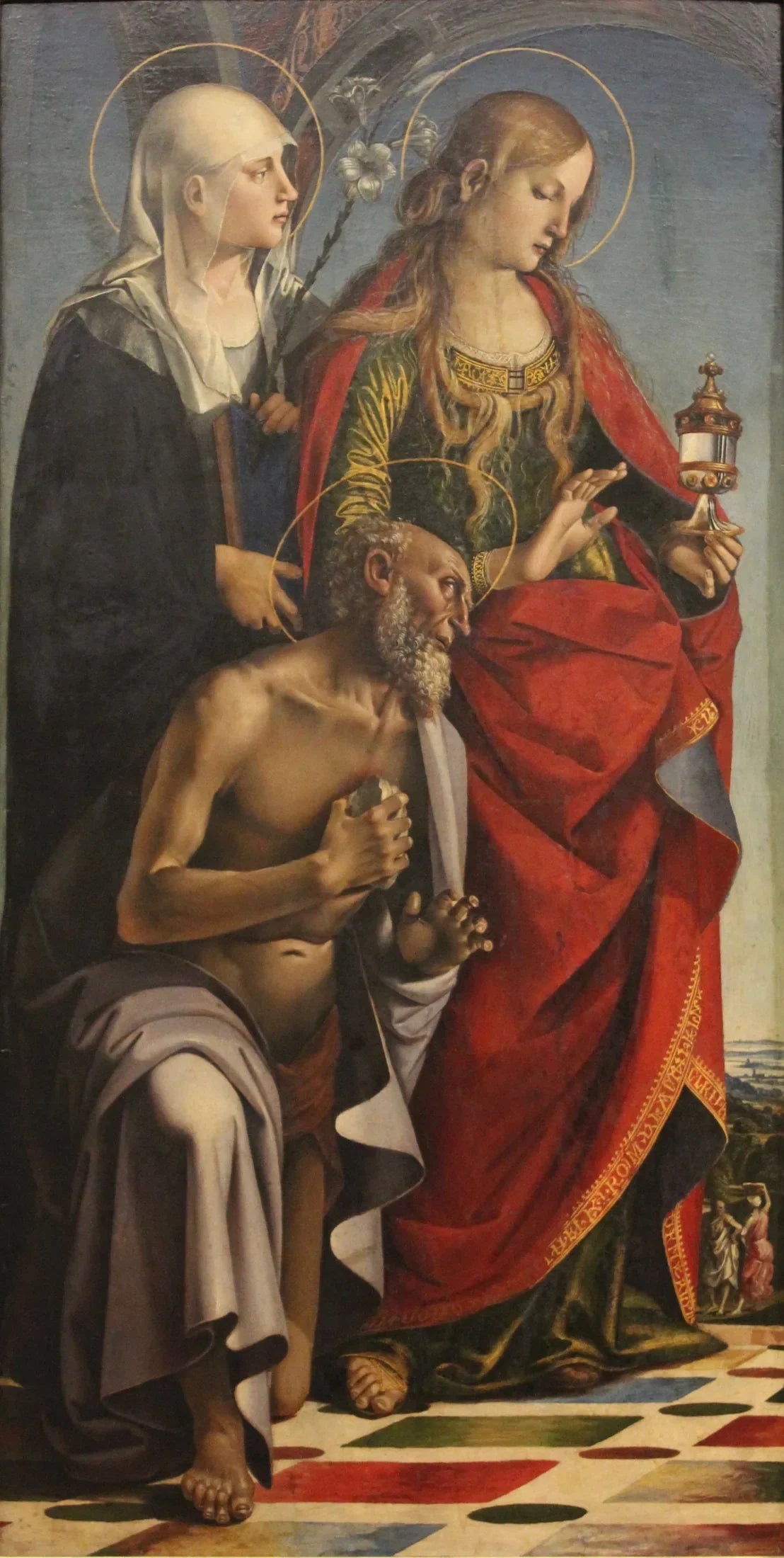 Sainte Eustachie, Sainte Marie-Madeleine et Saint Jérôme - Luca Signorelli image 1 copie de tableau peinte à la main