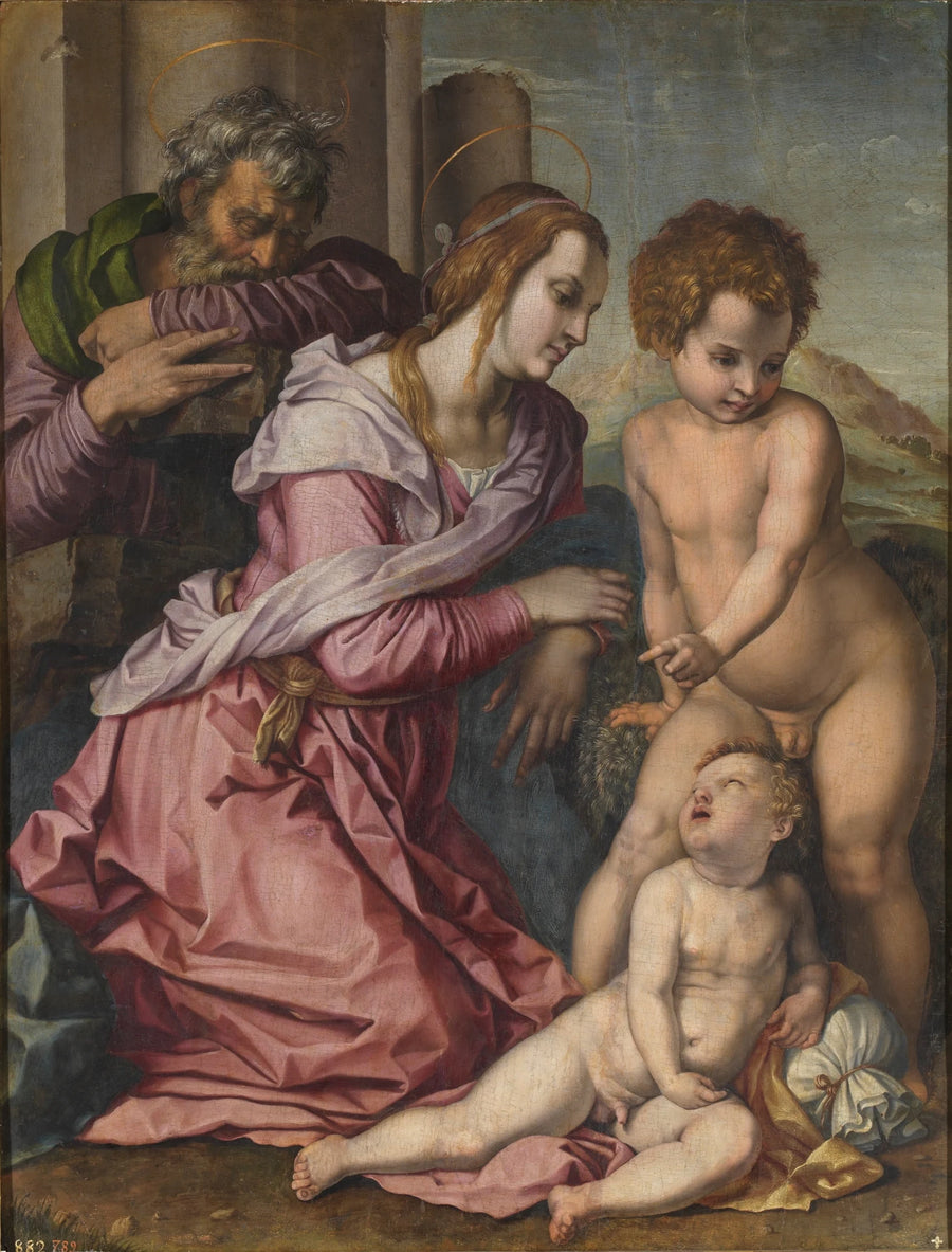 La Sainte Famille avec l'Enfant Saint Jean-Baptiste - Artiste inconnu