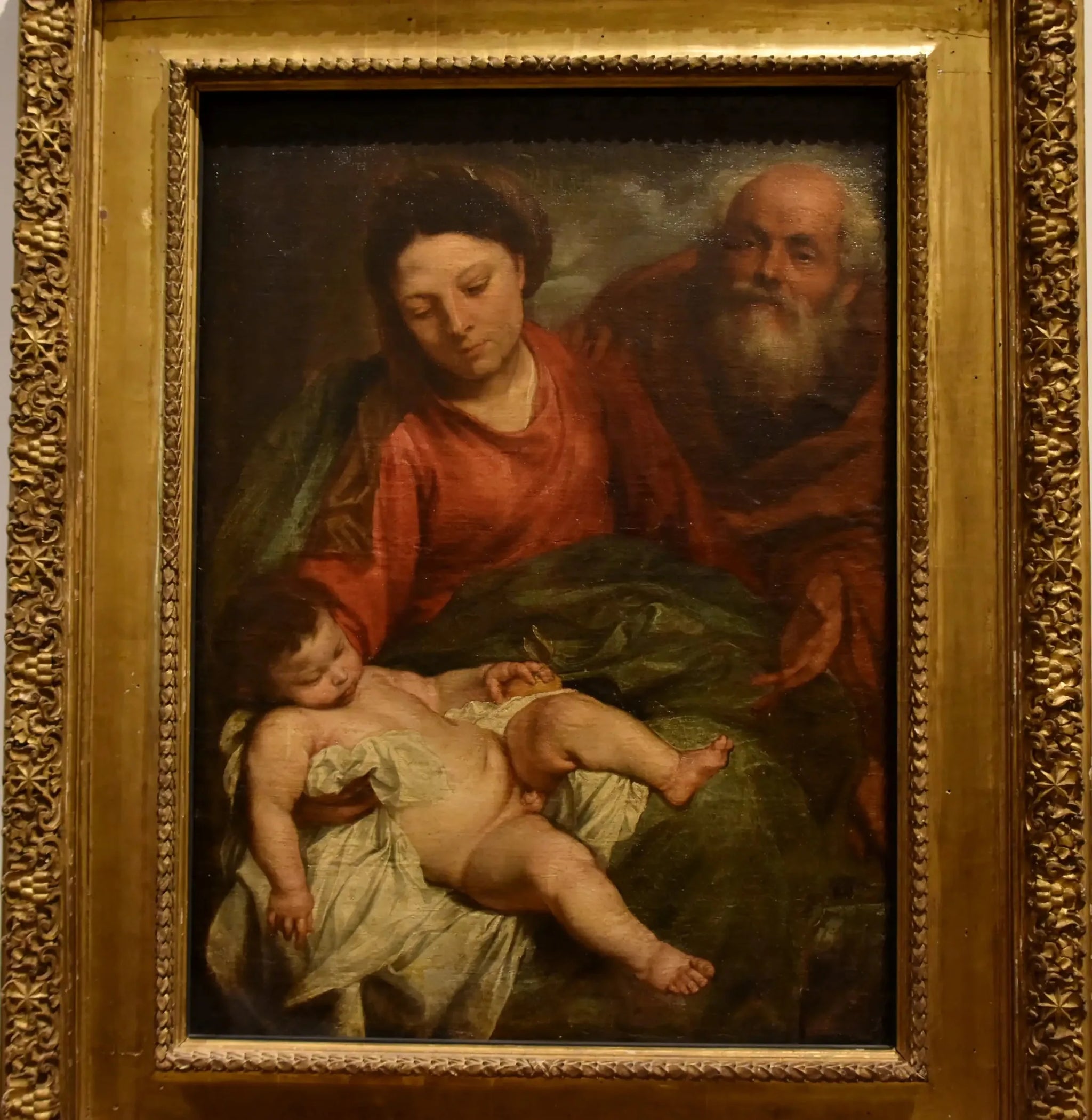 Sainte Famille avec l'Enfant endormi - Antoine van Dyck image 1 copie peinte à la main à l’huile