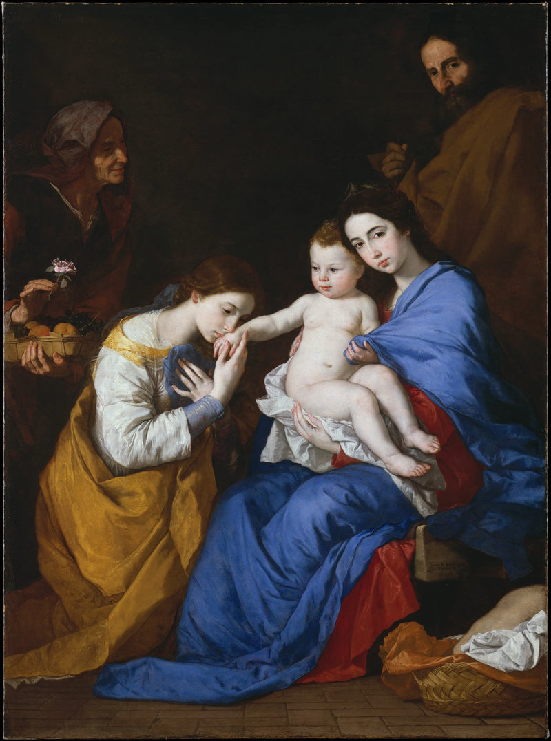 La Sainte Famille avec sainte Anne et sainte Catherine d'Alexandrie - Jusepe de Ribera (called Lo Spagnoletto)