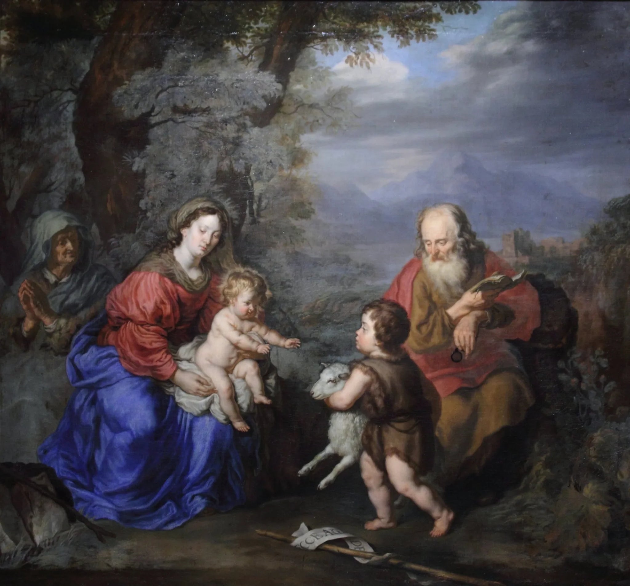 Sainte Famille dans un paysage - Joachim von Sandrart image 1 reproduction d’œuvre d’art à l’huile