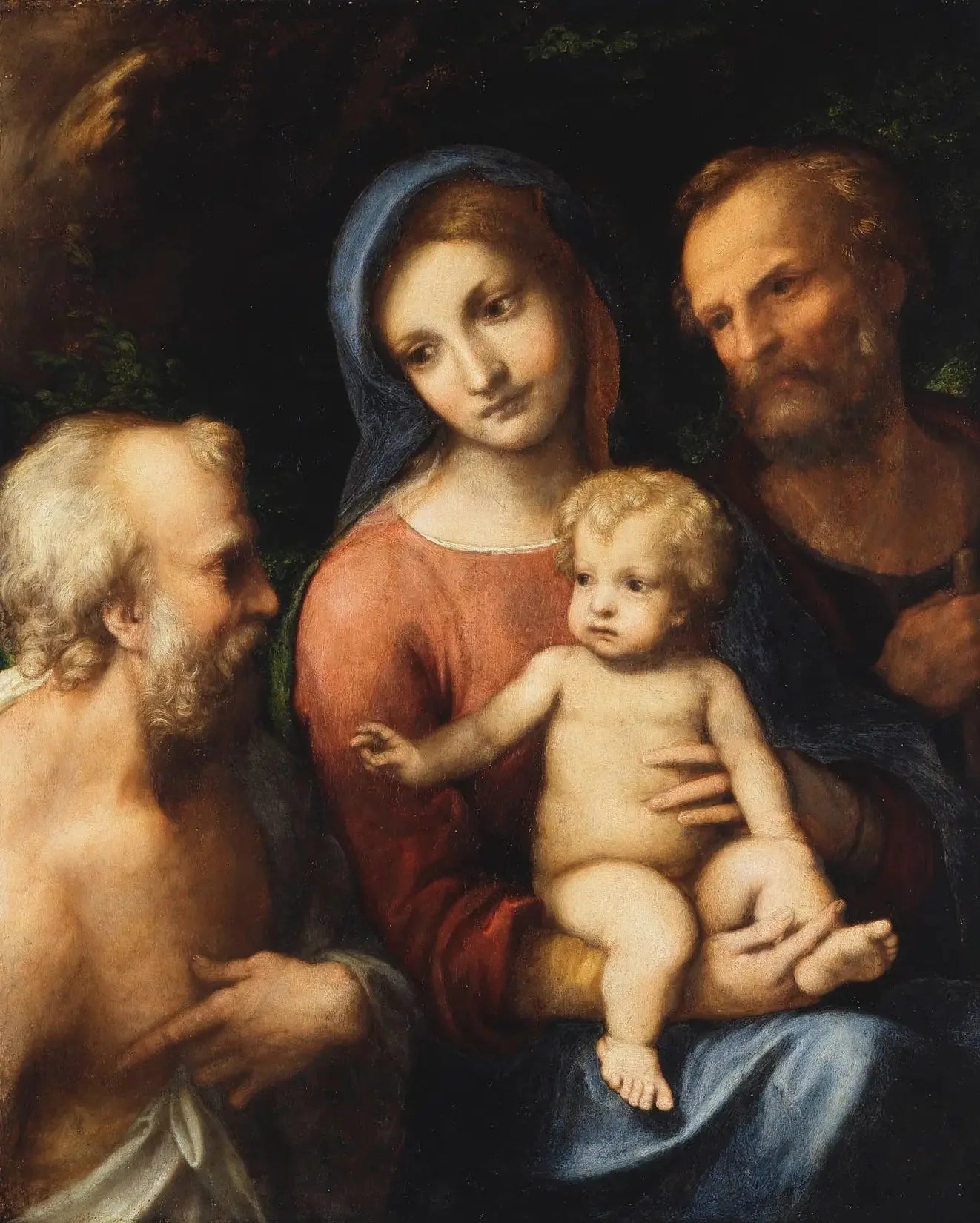 Sainte Famille et Saint Jérôme - Antonio da Correggio image 1 copie peinte à la main à l’huile