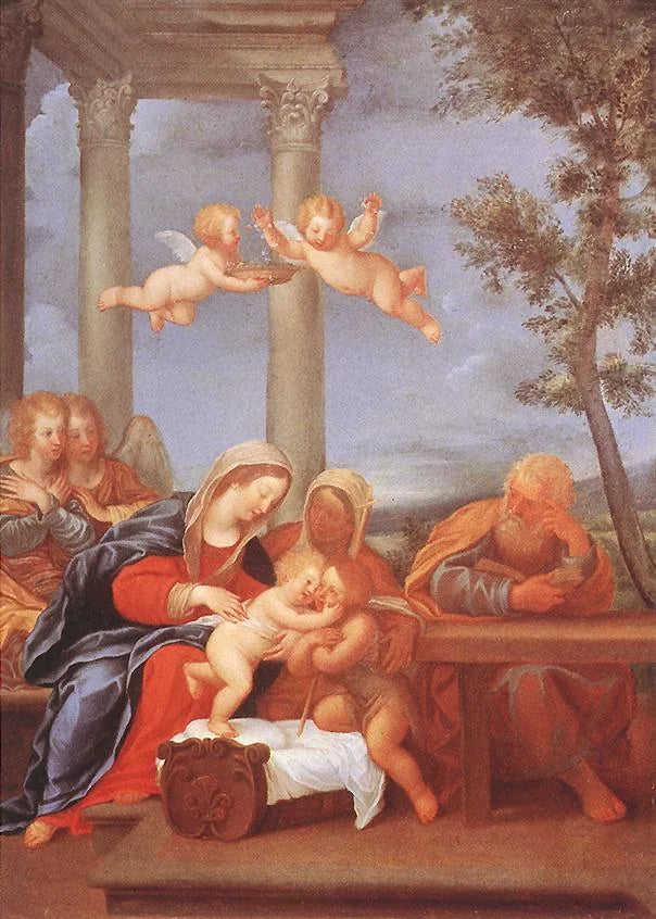 Sainte Famille - Francesco Albani image 1 reproduction artisanale de tableau