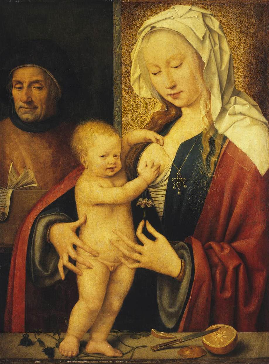 Sainte Famille - Joos van Cleve image 1 copie peinte à la main à l’huile