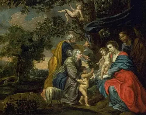 Sainte Famille sous un pommier - Peter Paul Rubens image 1 copie de tableau peinte à la main