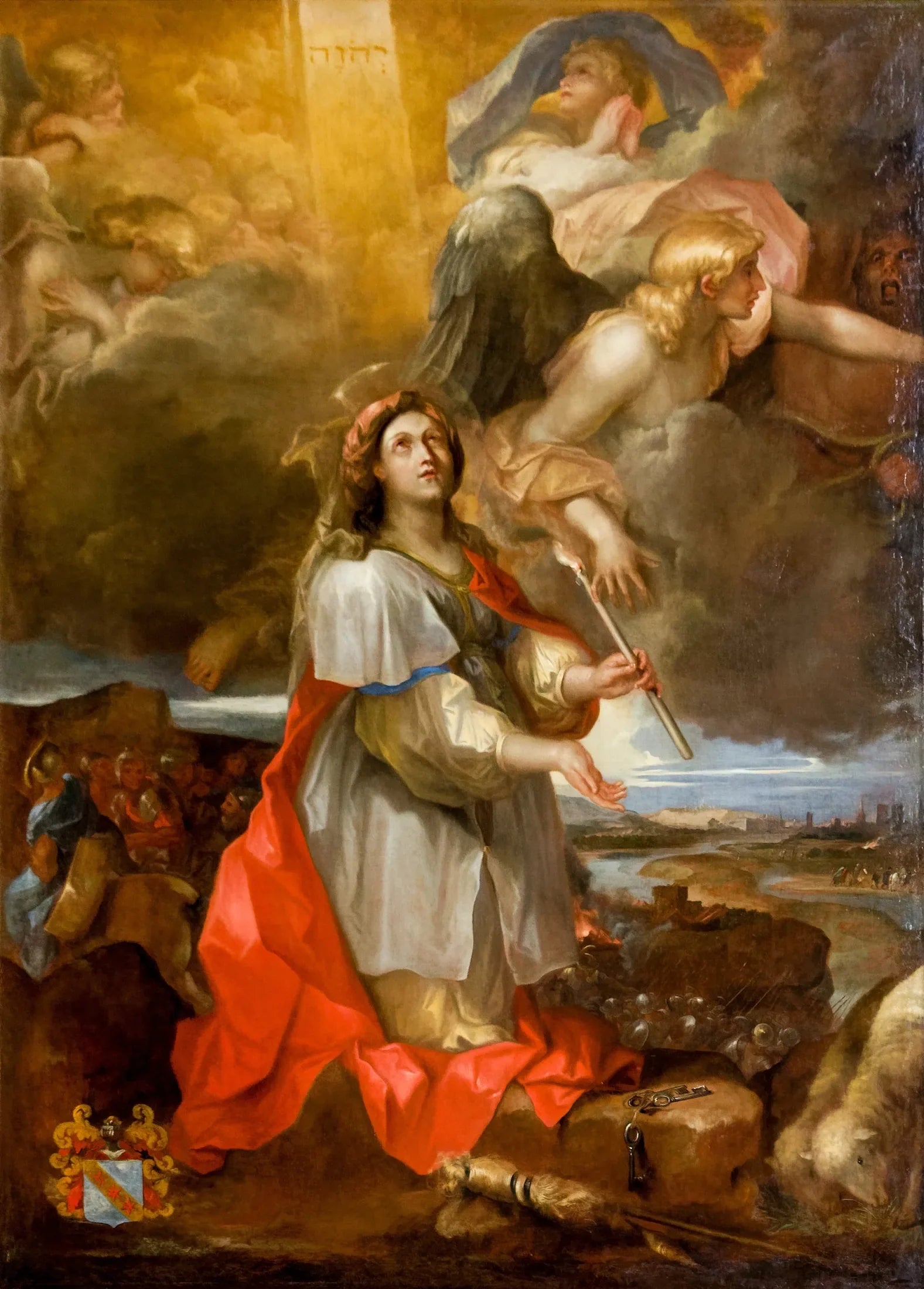 sainte Geneviève - Sébastien Bourdon image 1 copie peinte à la main à l’huile