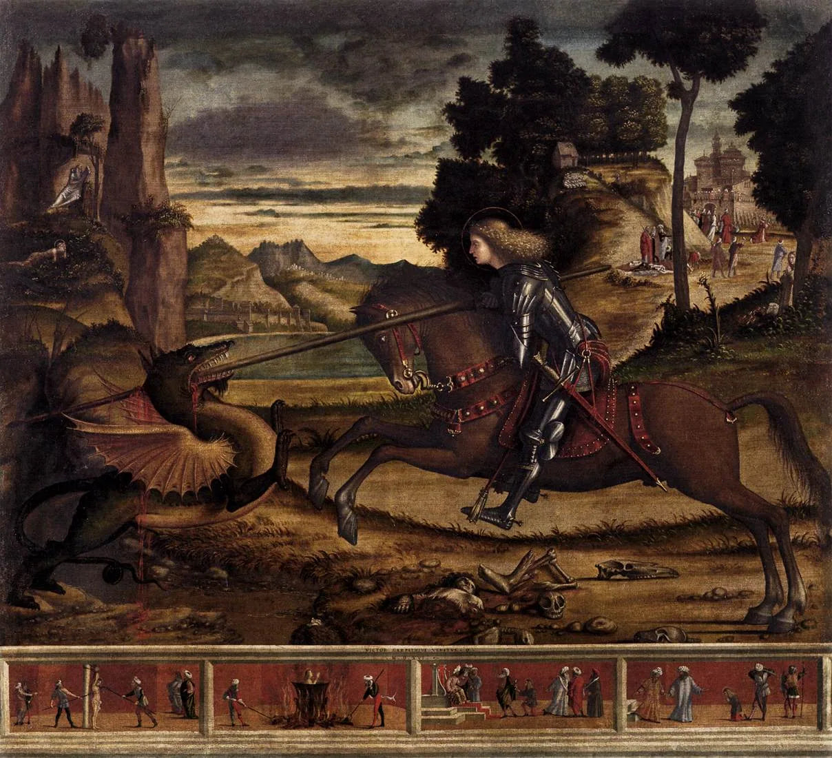 Sainte George tue le dragon - Vittore Carpaccio image 1 copie peinte à la main à l’huile