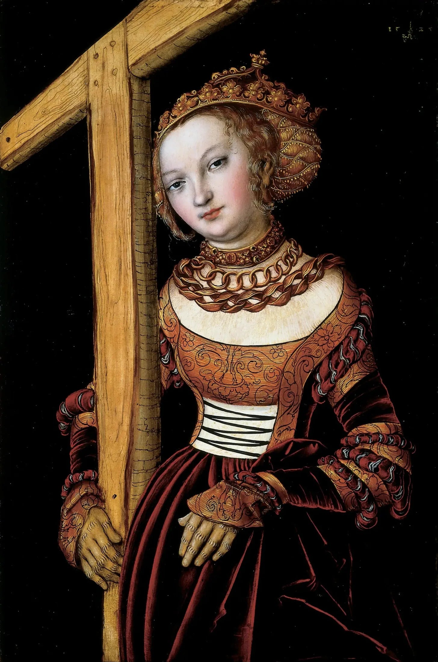 Sainte Hélène avec la Croix - Lucas Cranach the Elder image 1 copie peinte à la main à l’huile