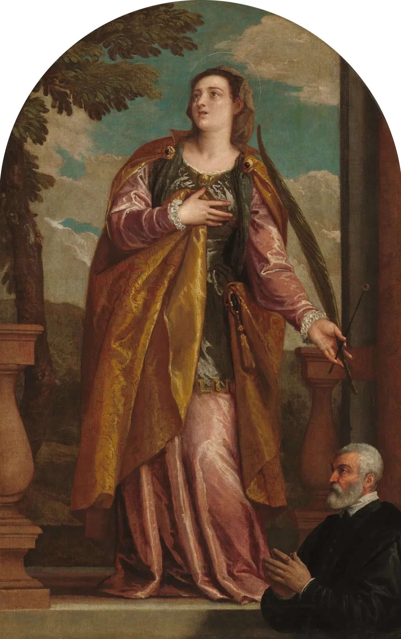 Sainte Lucie et un donateur - Paul Véronèse image 1 reproduction artisanale de tableau