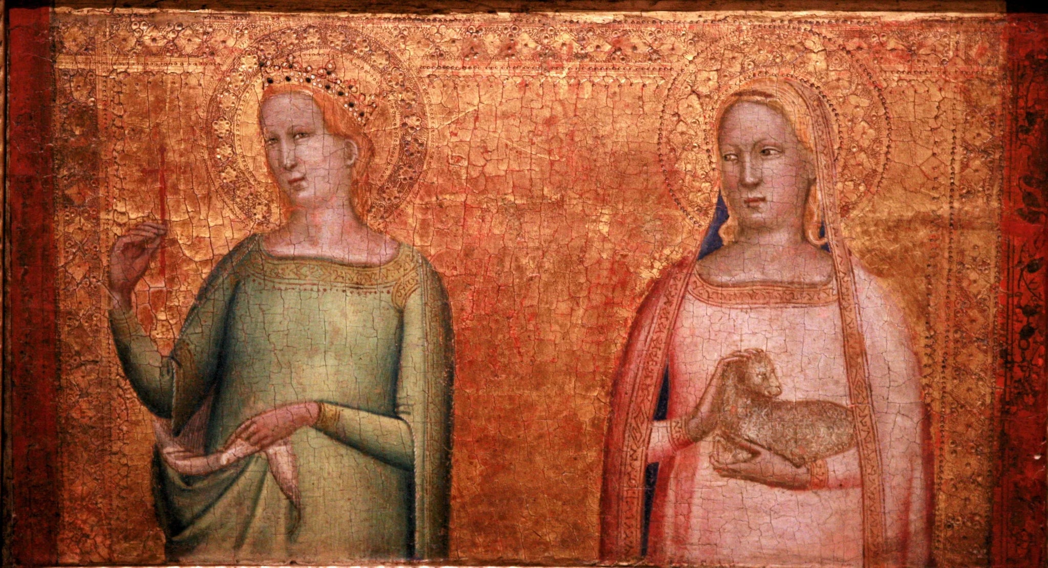 Sainte Marguerite et Sainte Agnès - Bernardo Daddi image 1 tableau peint à l’huile sur toile