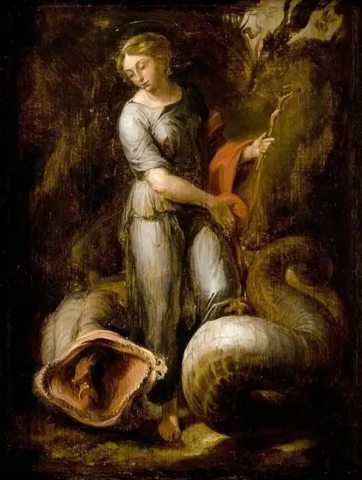 Sainte Marguerite et le Dragon - David Teniers le Jeune image 1 reproduction artisanale de tableau