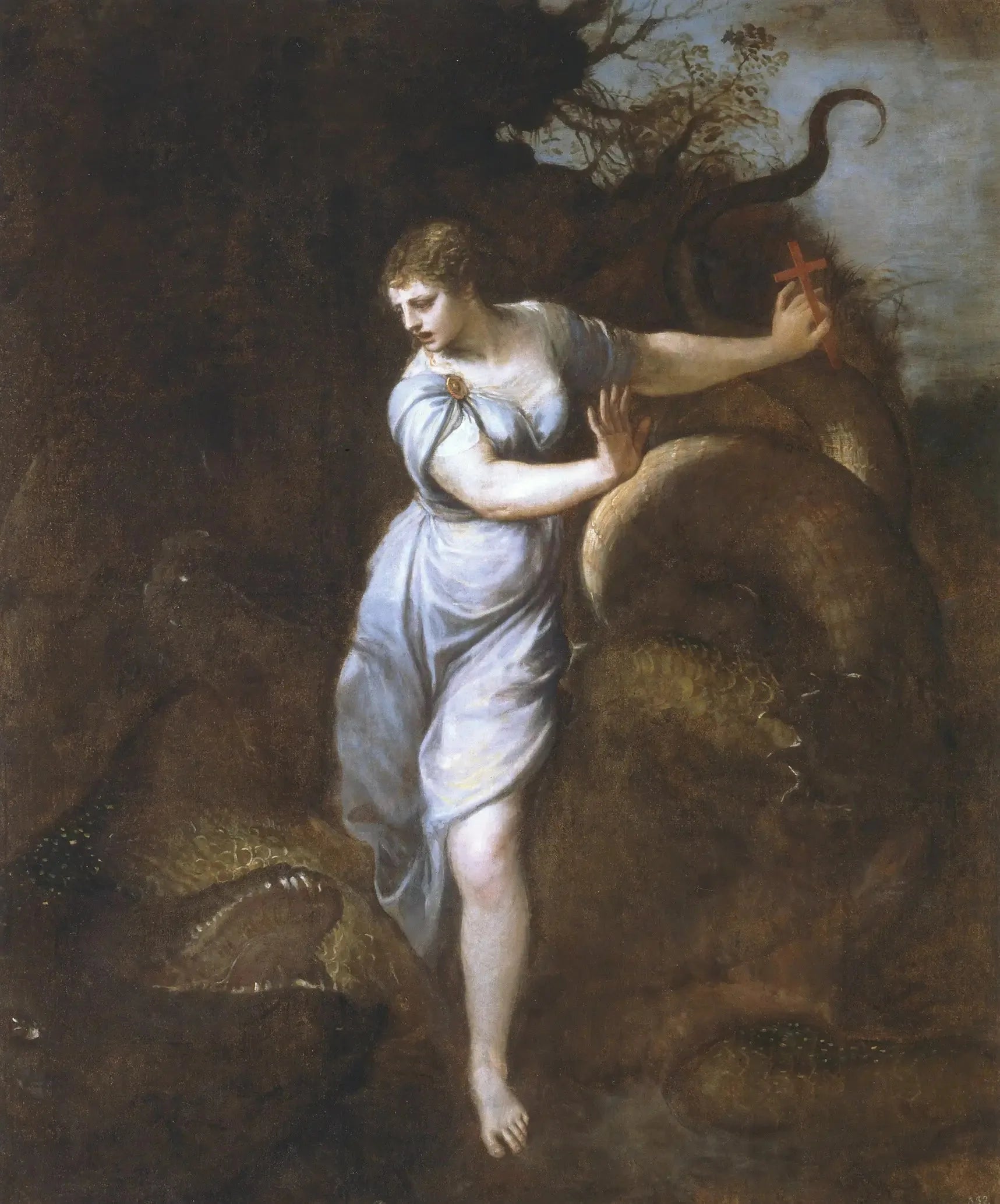 Sainte Marguerite et le Dragon - Titian image 1 reproduction de peinture à l’huile