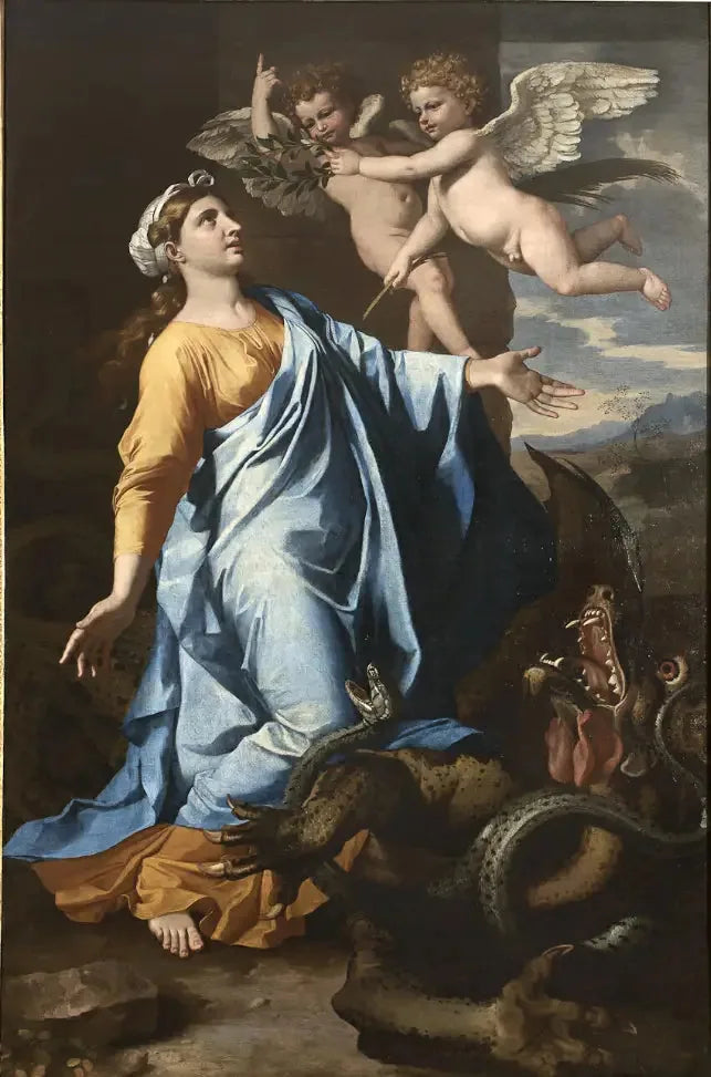 Sainte Marguerite - Nicolas Poussin image 1 copie de tableau peinte à la main
