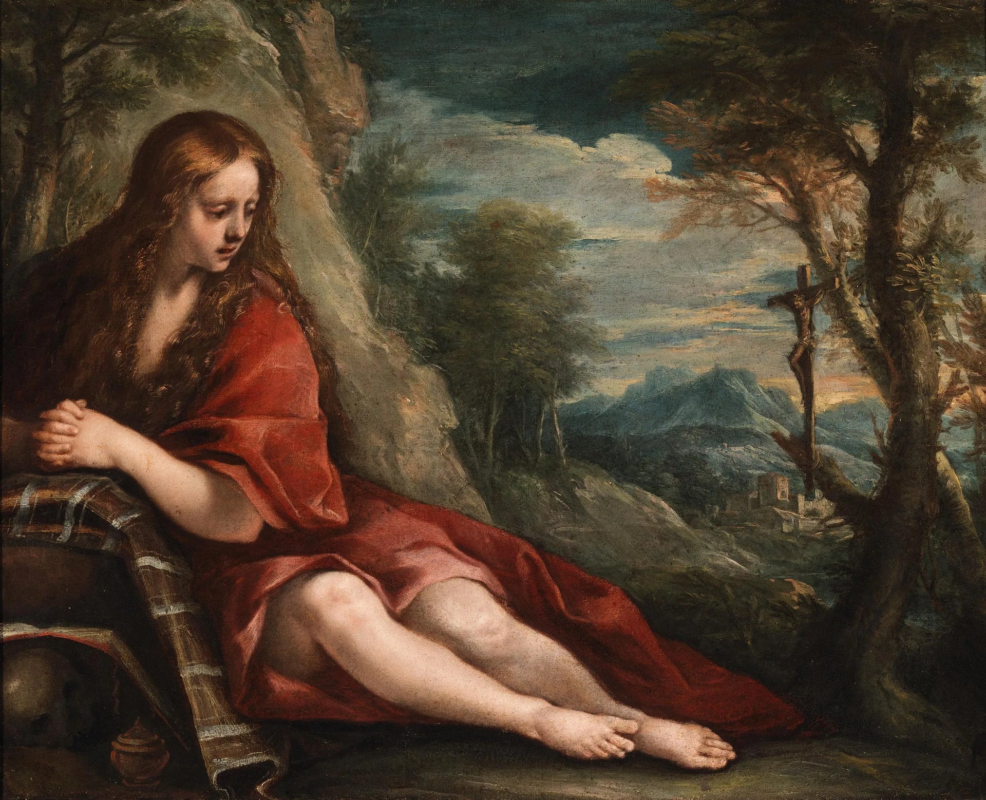 Sainte Marie-Madeleine dans le désert - Annibale Carracci image 1 reproduction de peinture à l’huile