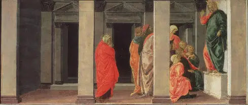 Sainte Marie-Madeleine écoutant la prédication du Christ - Sandro Botticelli image 1 reproduction artisanale de tableau
