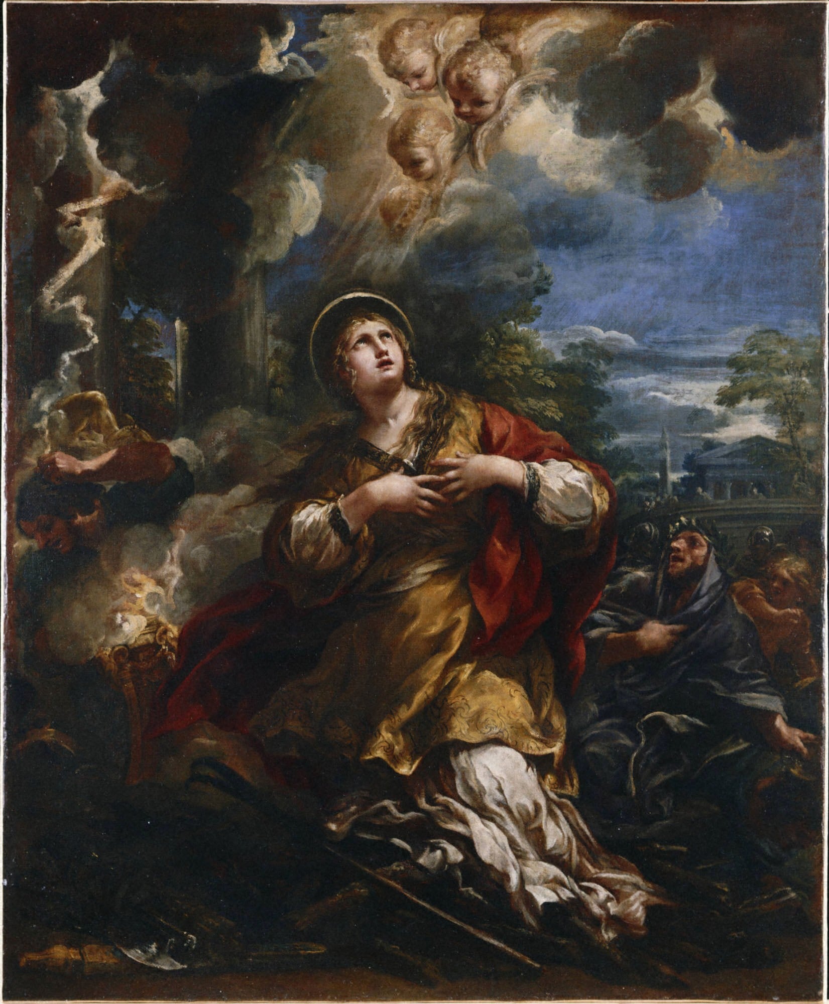 Sainte Martine refuse d'adorer les idoles - Pietro da Cortona image 1 copie peinte à la main à l’huile