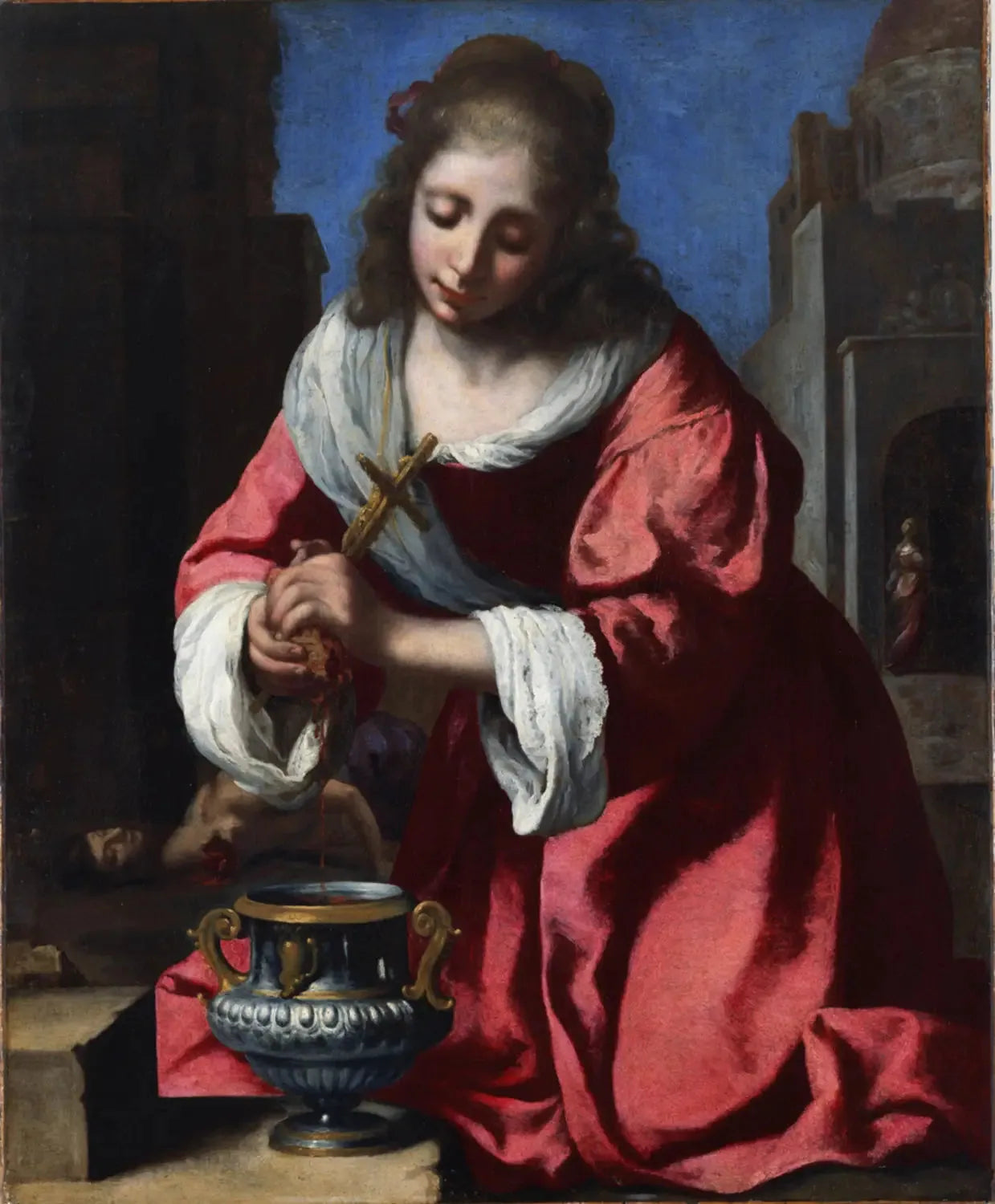 Sainte Praxède - Johannes Vermeer image 1 reproduction de peinture à l’huile