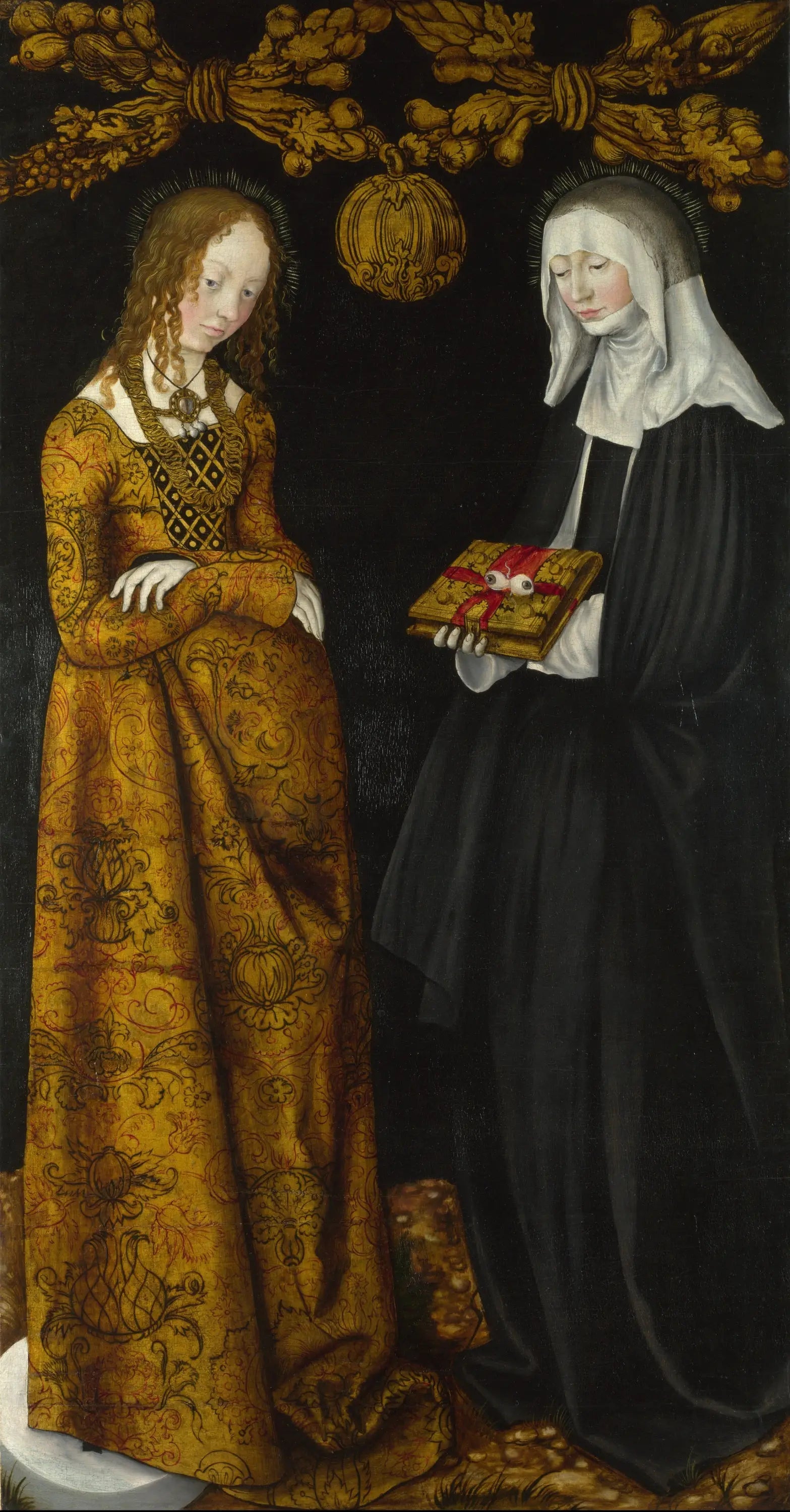 Saintes Christine et Ottilia - Lucas Cranach the Elder image 1 reproduction de peinture à l’huile
