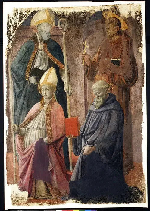 Saints Augustine and Francis, a Bishop Saint, and Saint Benedict - Fra Filippo Lippi image 1 reproduction réalisée par Alpha Reproduction