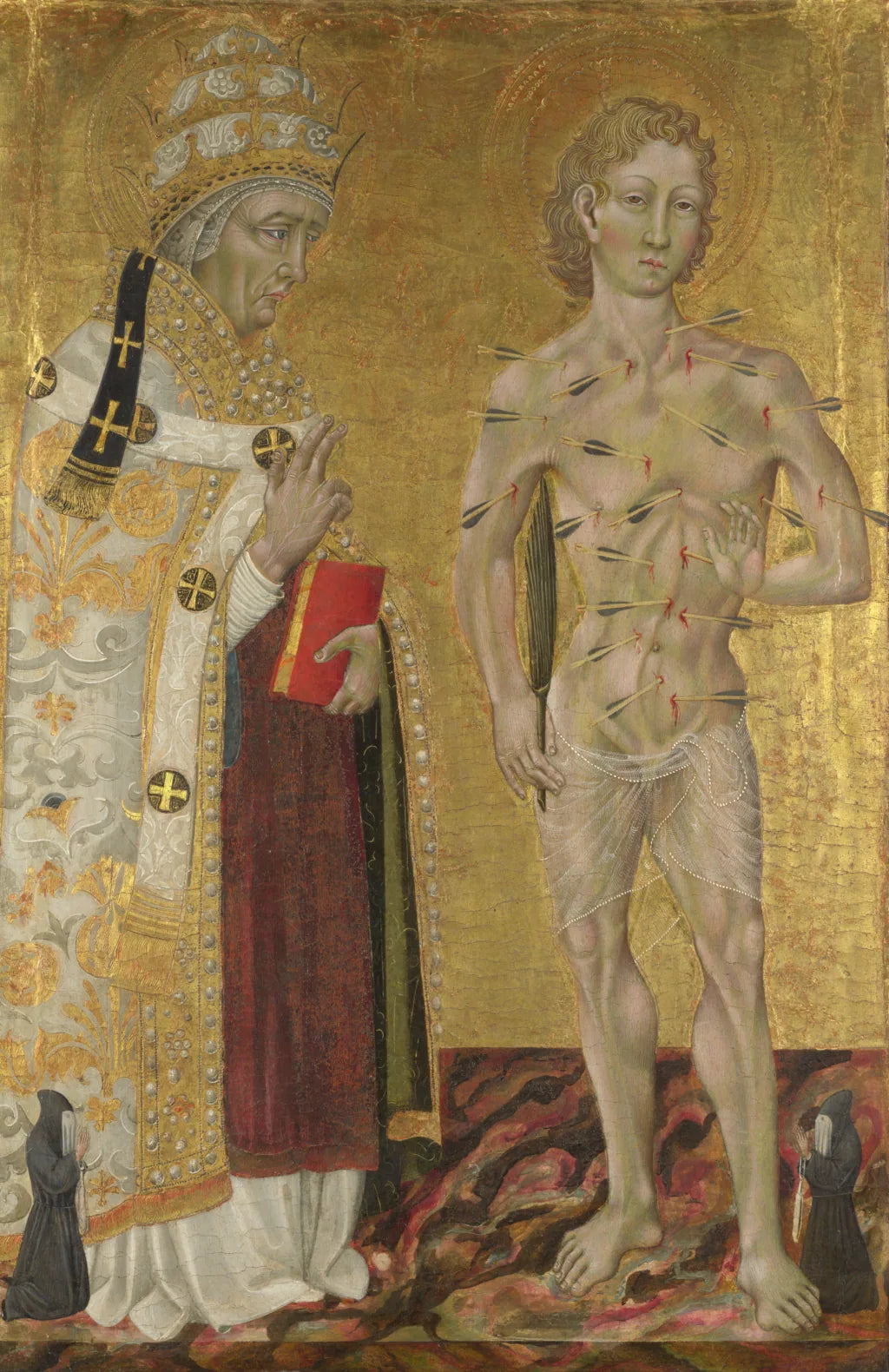 Saints Fabien et Sébastien - Giovanni di Paolo image 1 reproduction artisanale de tableau