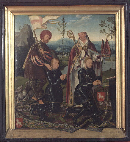 Saints Georges et Nicasius avec Georg et Nicasius Hackeney - Joos van Cleve image 1 reproduction artisanale de tableau