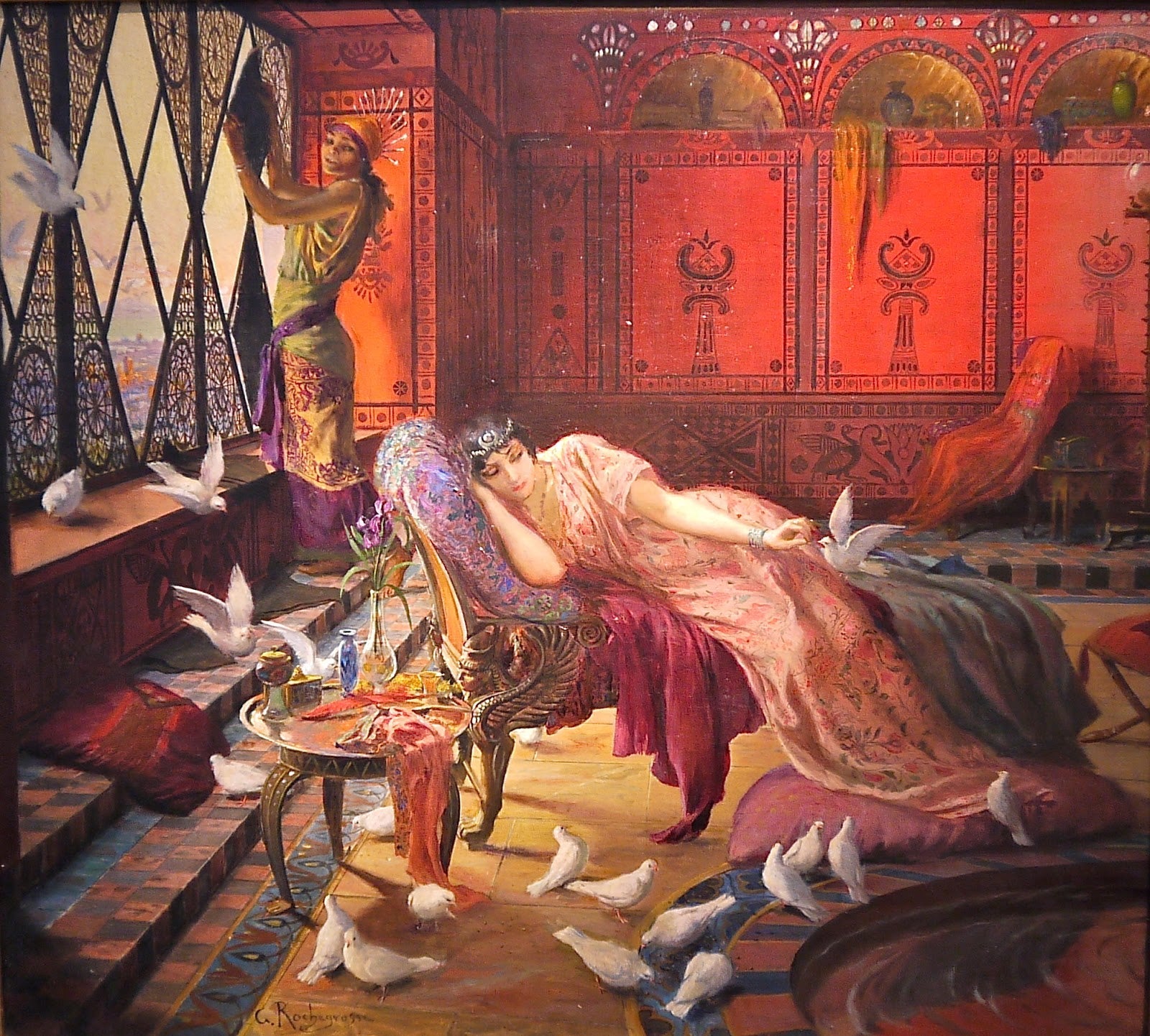 Salammbô et les colombes - Georges-Antoine Rochegrosse image 1 copie de tableau peinte à la main