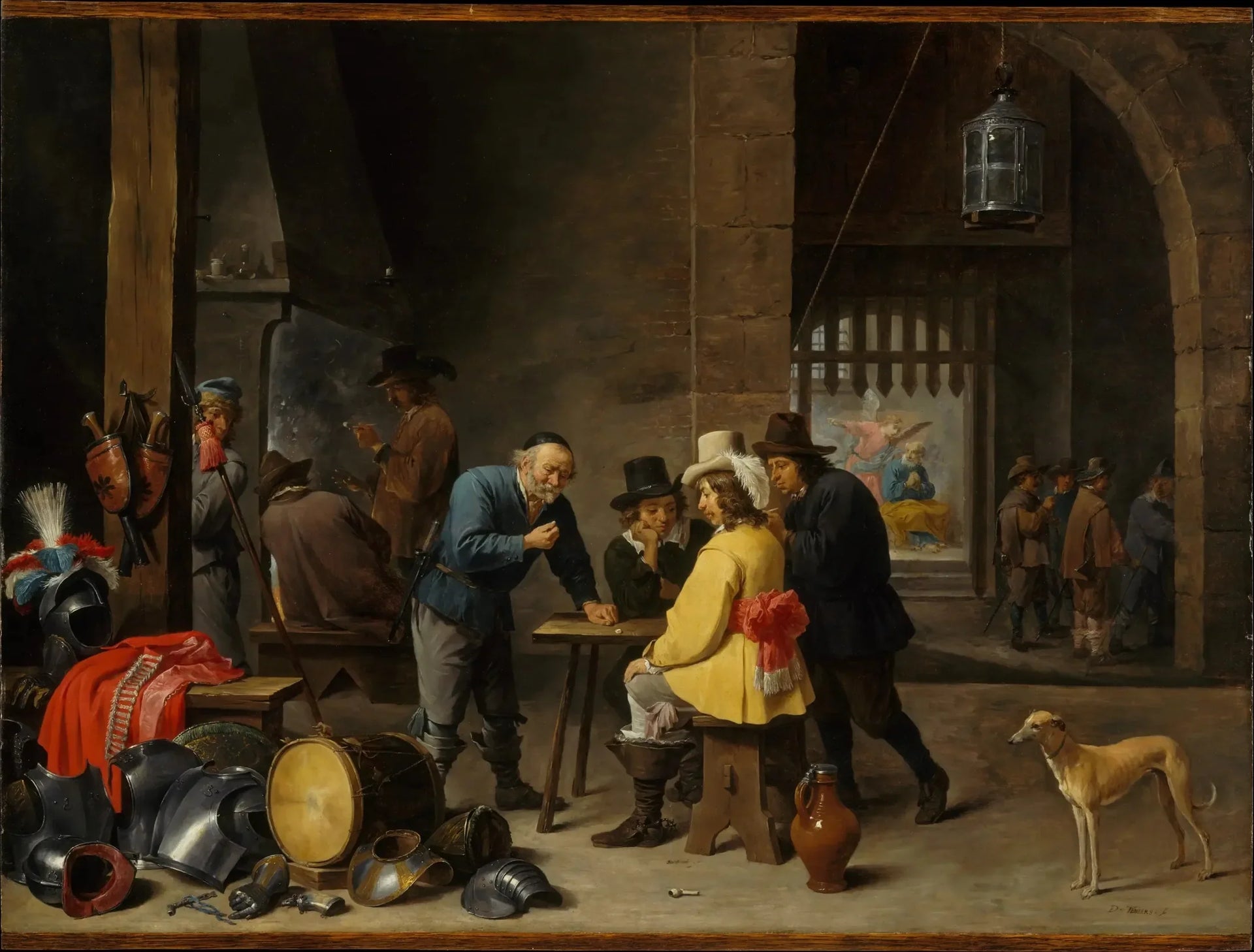 Salle de garde avec la Délivrance de Saint Pierre - David Teniers le Jeune image 1 reproduction de peinture à l’huile