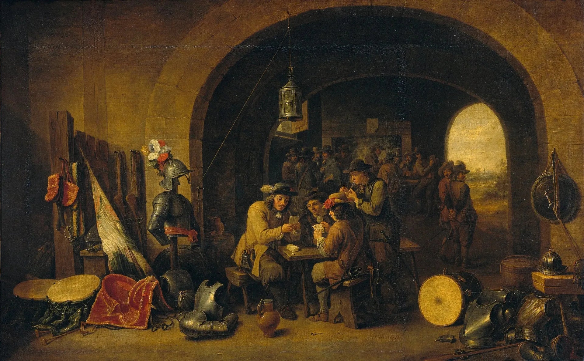 Salle de garde - David Teniers le Jeune image 1 reproduction artisanale de tableau