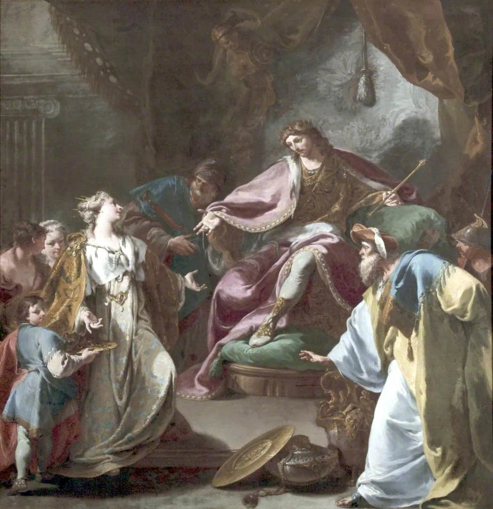 Salomon et la reine de Saba - Giovanni Battista Pittoni image 1 copie peinte à la main à l’huile