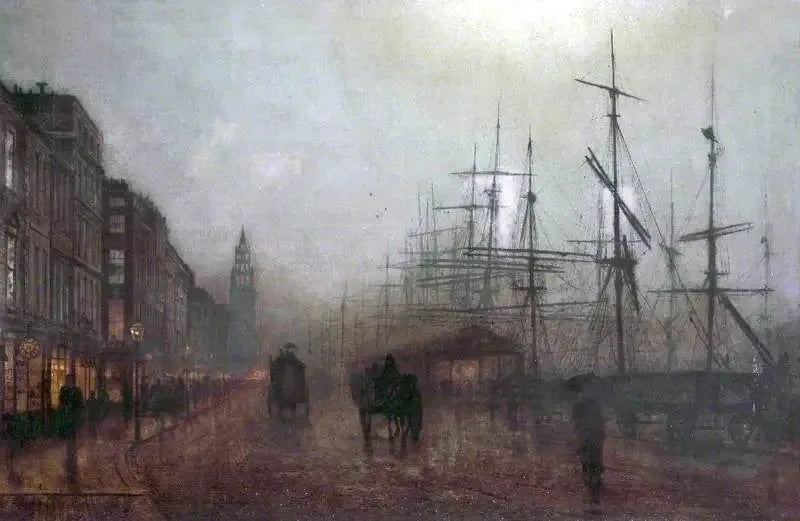 Salthouse Dock, Liverpool, 1884 - John Atkinson Grimshaw image 1 tableau peint à l’huile sur toile