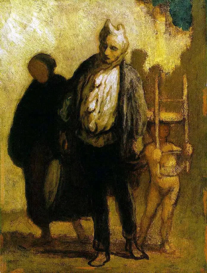 Saltimbanques errants - Honoré Daumier image 1 tableau peint à l’huile sur toile