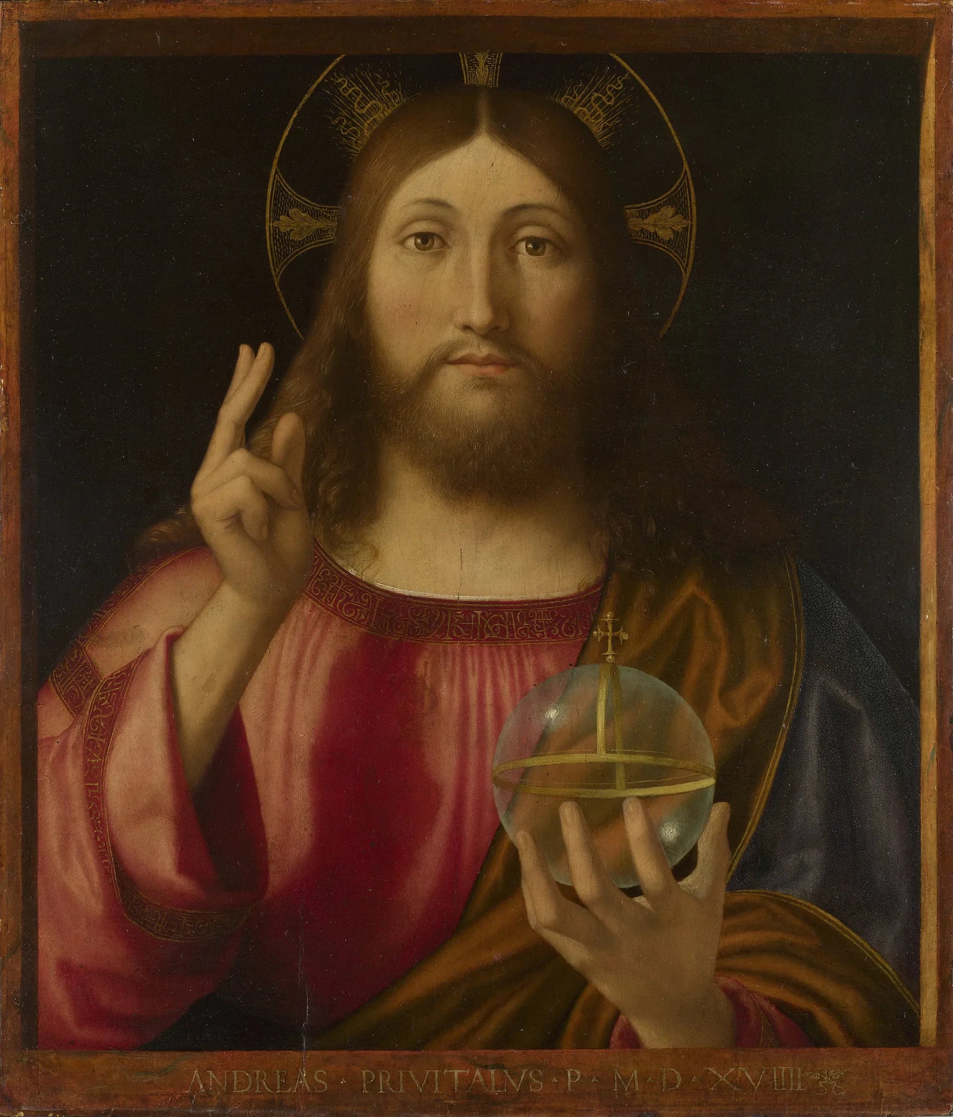 Salvator Mundi - Andrea Previtali image 1 copie peinte à la main à l’huile