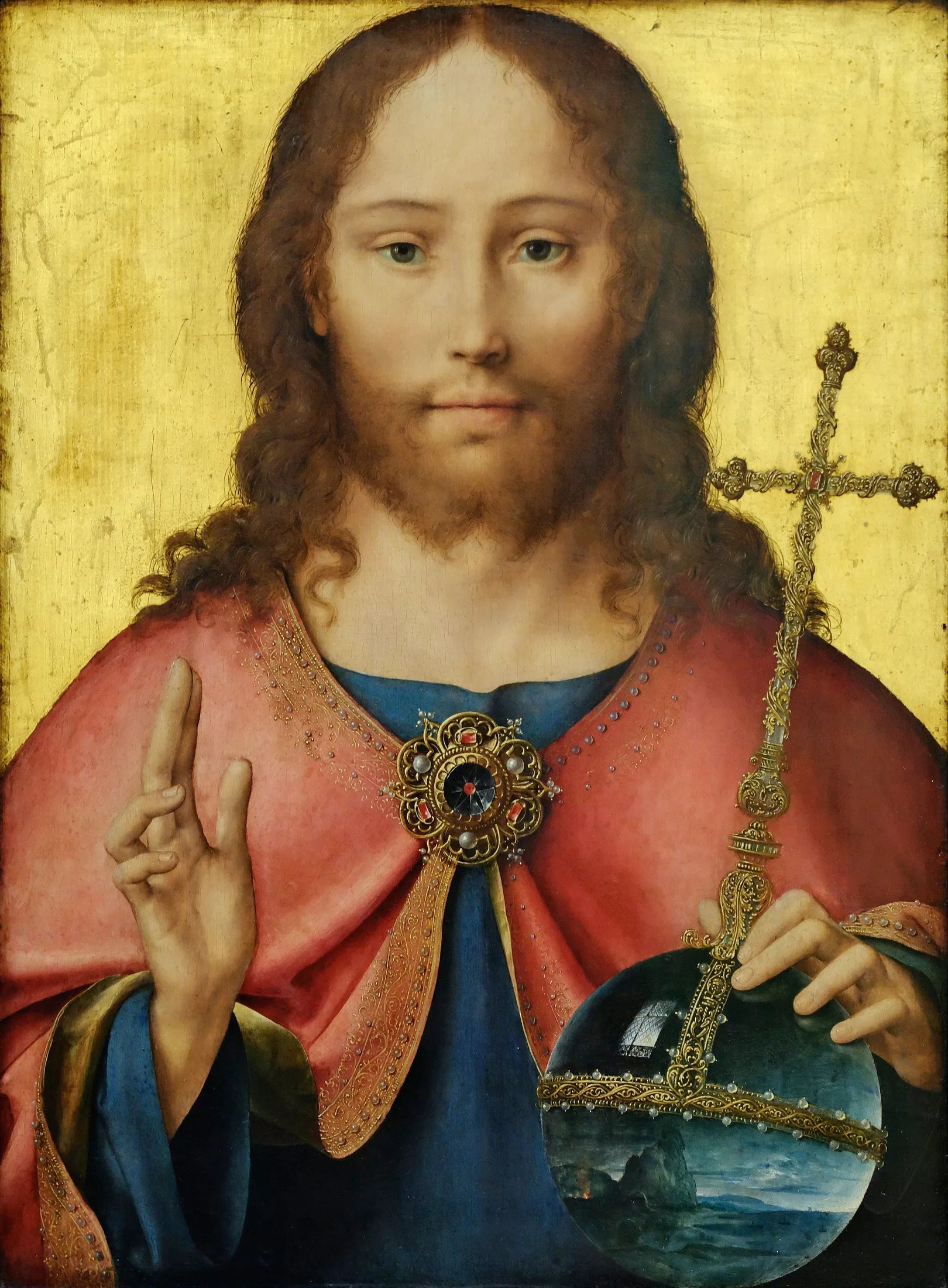 Salvator mundi - Joos van Cleve image 1 reproduction artisanale de tableau
