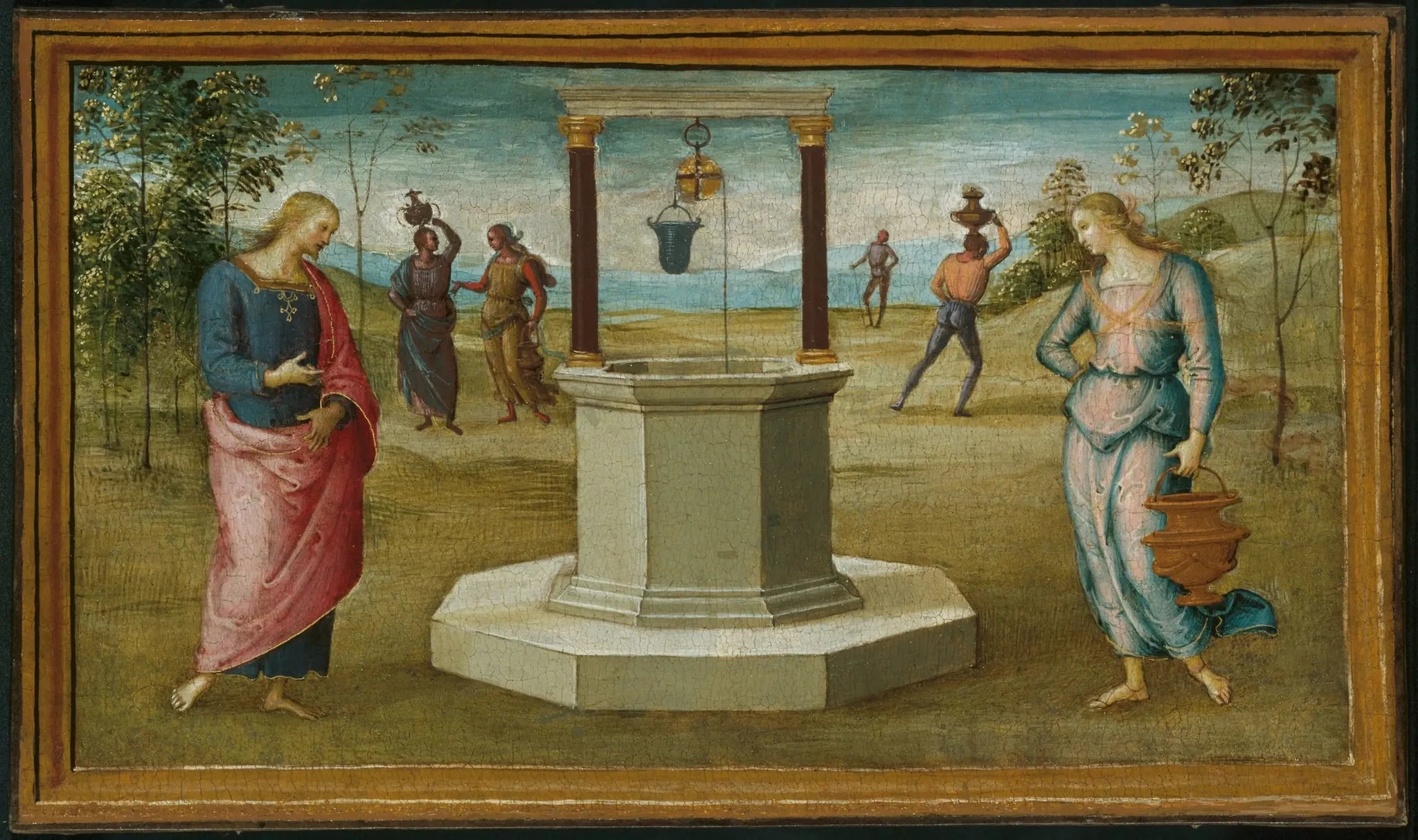 Samaritaine au puits - Pietro Perugino image 1 copie de tableau peinte à la main