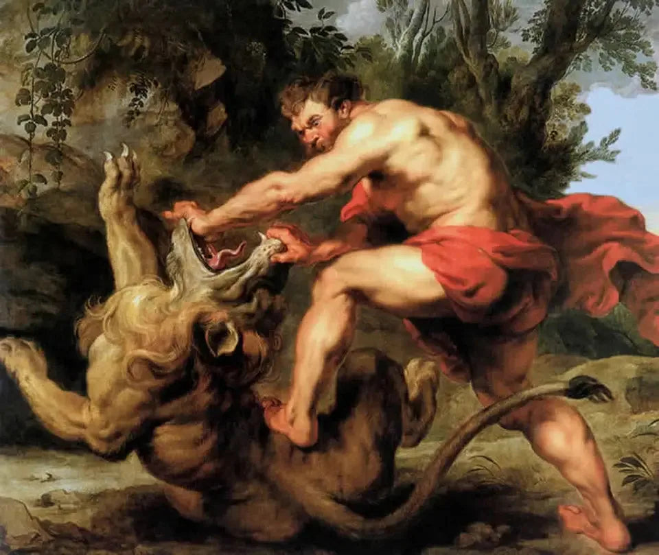 Samson combattant le lion - Peter Paul Rubens image 1 reproduction artisanale de tableau