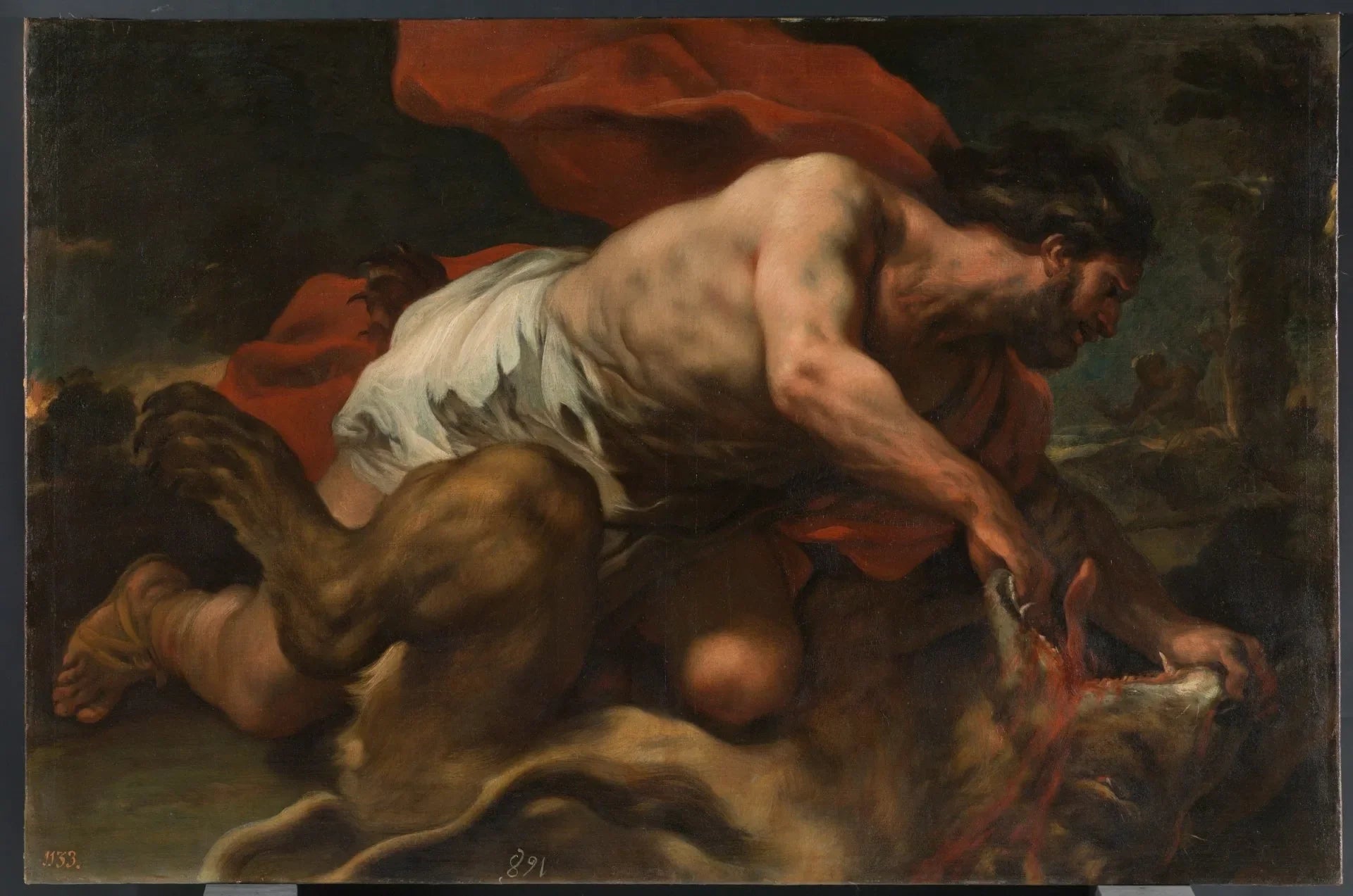 Samson et le lion - Luca Giordano image 1 copie de tableau peinte à la main