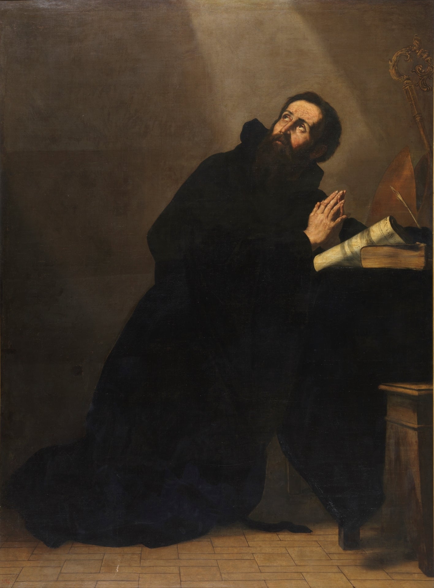 San Agustín en oración - Jusepe de Ribera image 1 tableau peint à l’huile sur toile